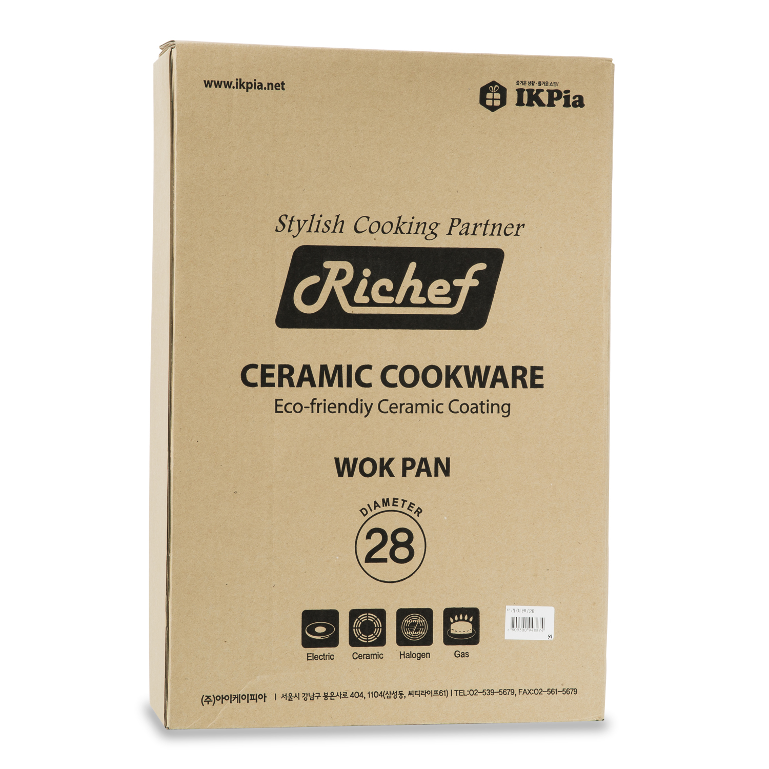 韩国进口不沾煎锅-Richef无公害7层陶瓷涂层无油烟不粘煎锅