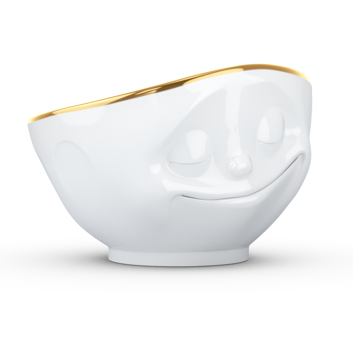 德国进口陶瓷金边碗-TASSEN陶瓷卡通表情金边碗500ml
