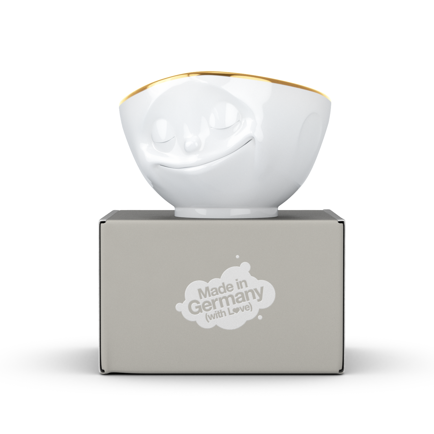 德国进口陶瓷金边碗-TASSEN陶瓷卡通表情金边碗500ml