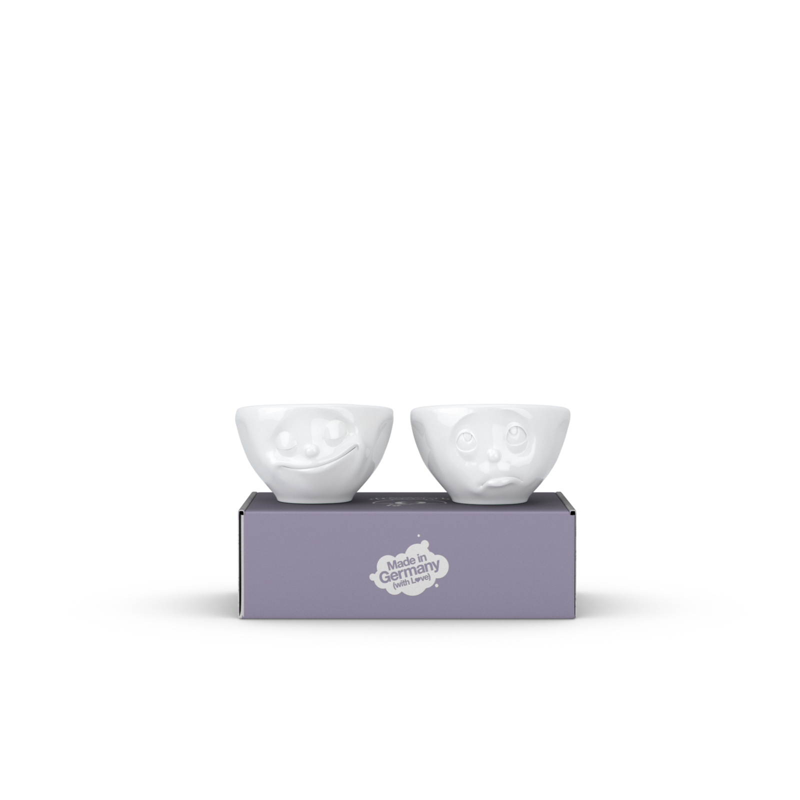 德国原装进口带盖陶瓷碗-TASSEN陶瓷卡通表情小萌碗(2X100毫升)