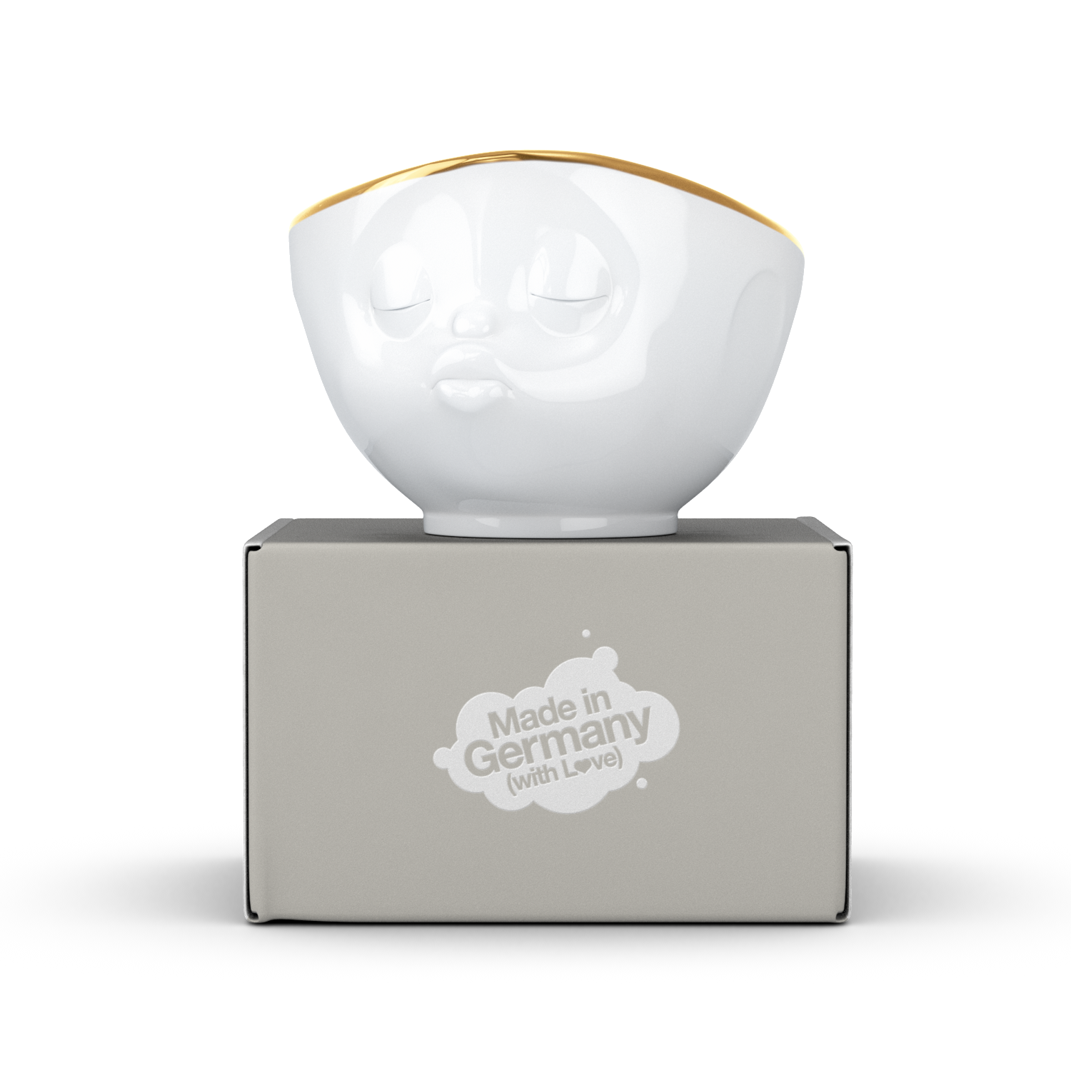 德国进口金边碗-TASSEN陶瓷卡通表情金边碗500ml