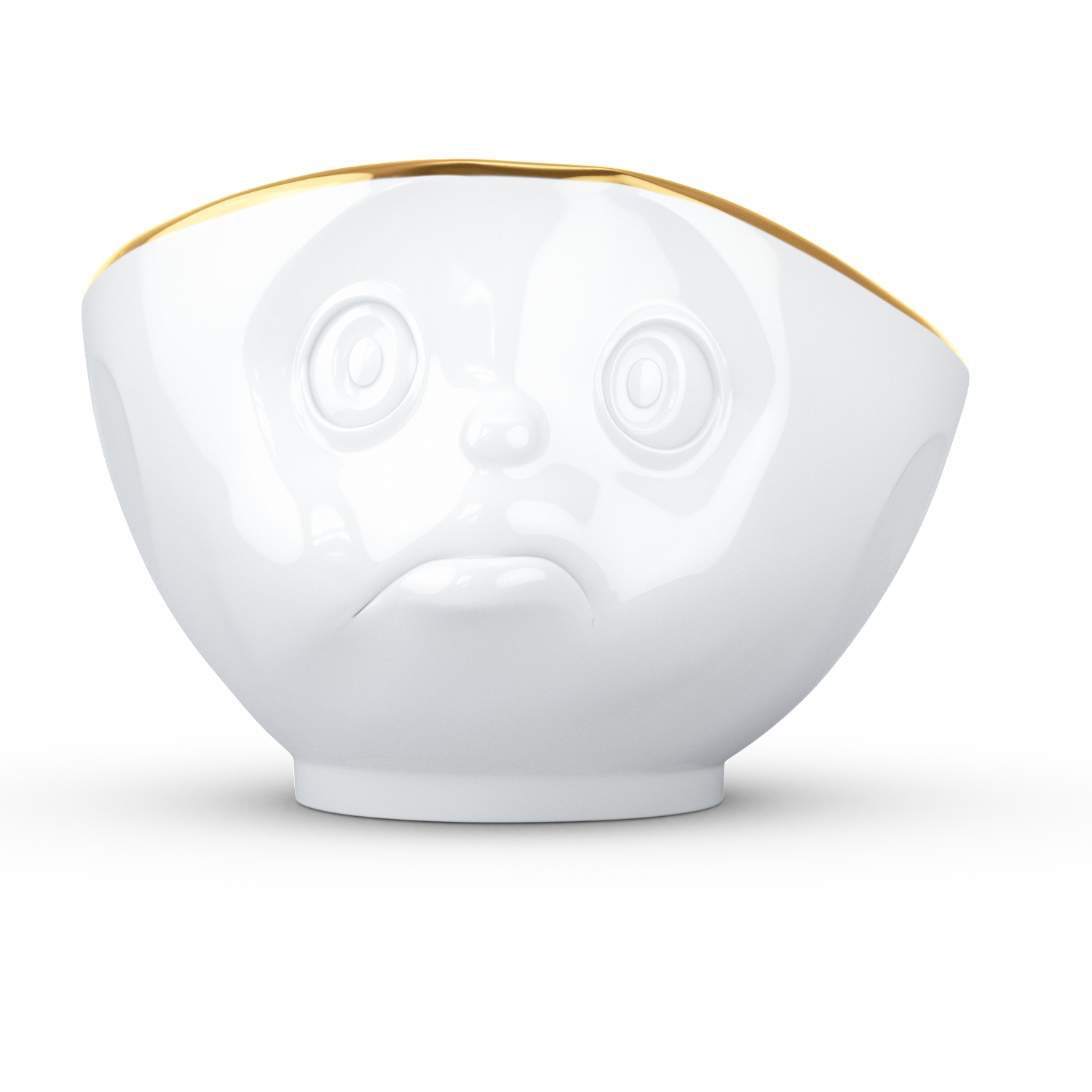 德国进口陶瓷面碗-TASSEN陶瓷卡通表情金边碗500ml