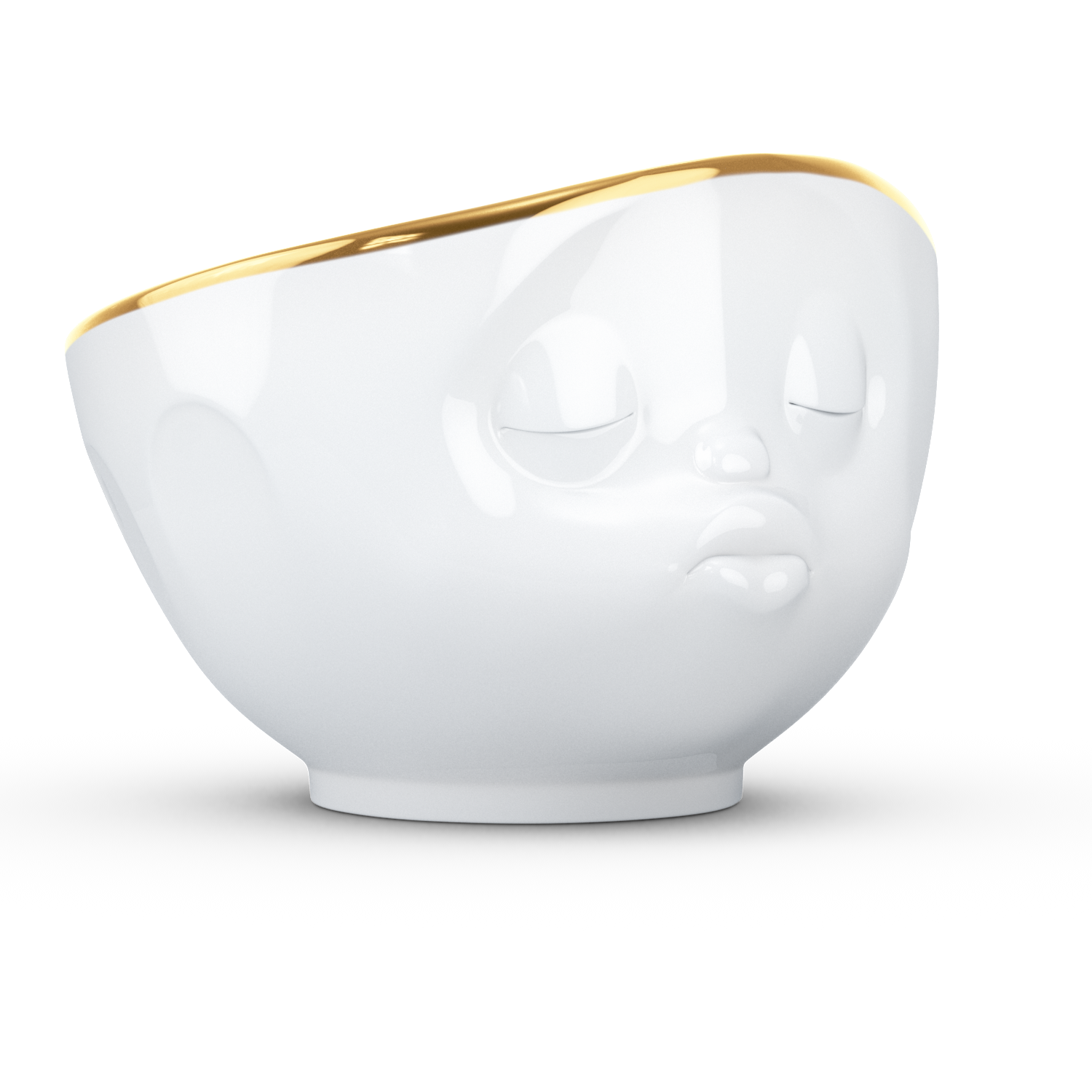 德国进口金边碗-TASSEN陶瓷卡通表情金边碗500ml