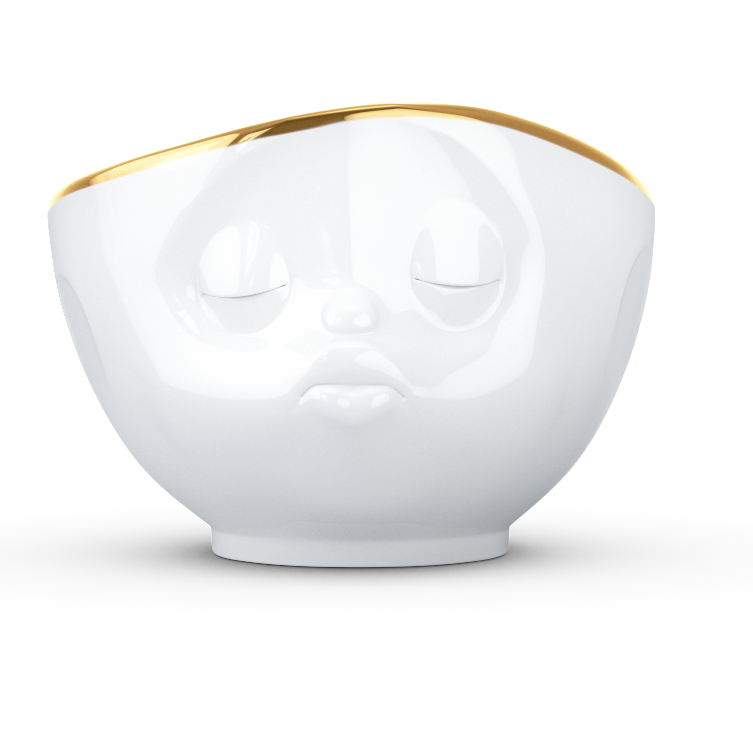 德国进口金边碗-TASSEN陶瓷卡通表情金边碗500ml - 金边碗