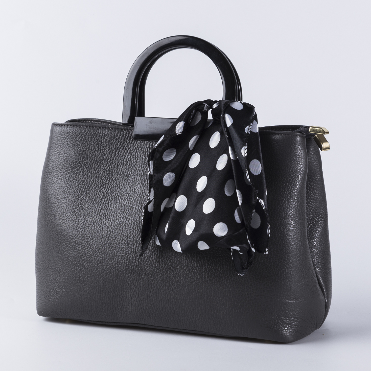 意大利进口女士手提包包-Andrea Cardone真皮手提包配丝巾