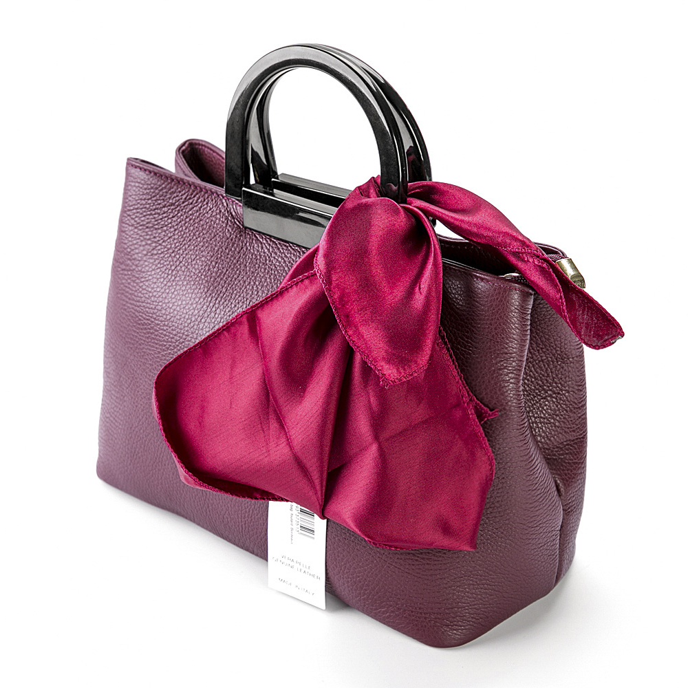 意大利进口真皮手提女包-Andrea Cardone真皮手提包配丝巾