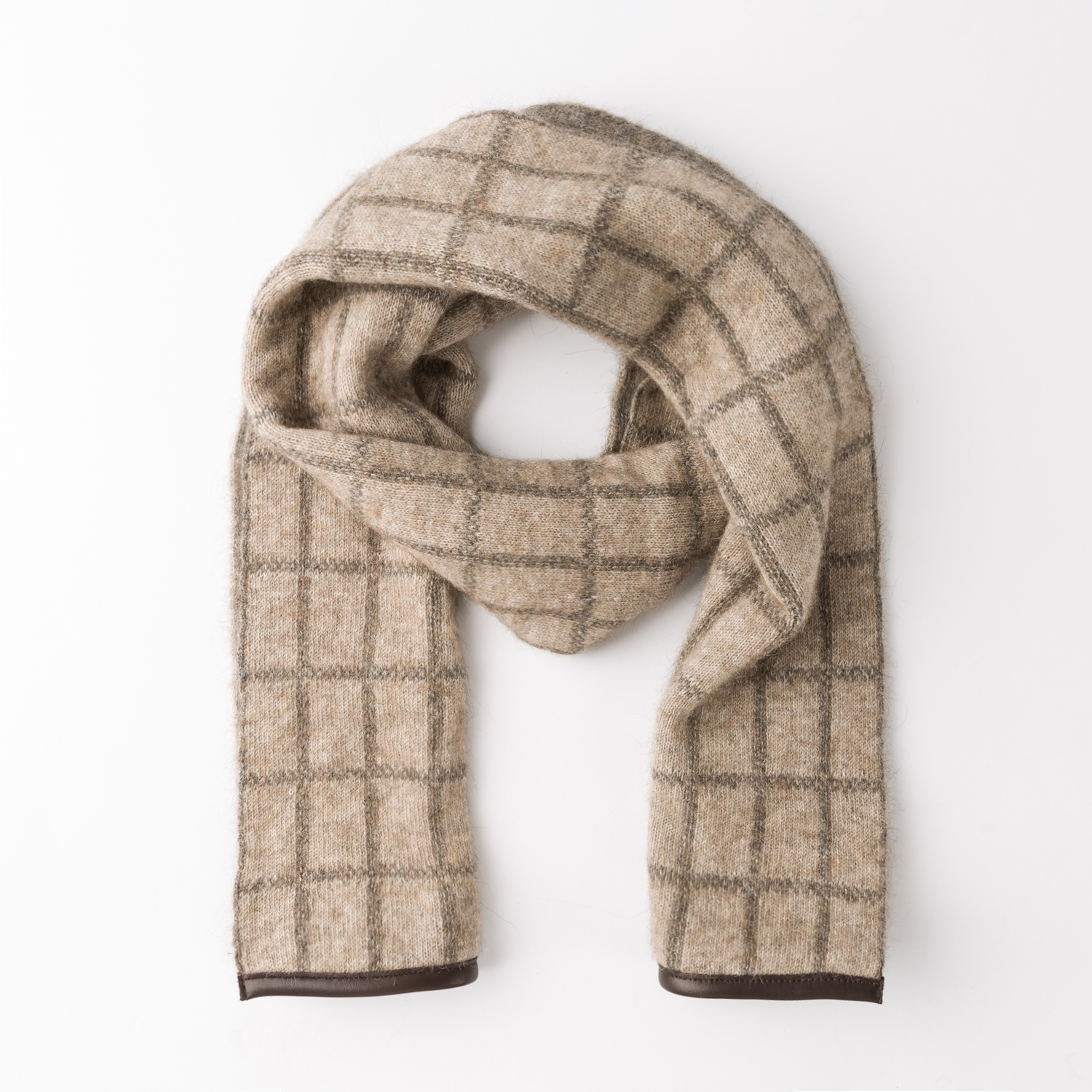 新西兰原产MCDONALD羊皮边方格围巾 新西兰原产MCDONALD羊皮边方格围巾