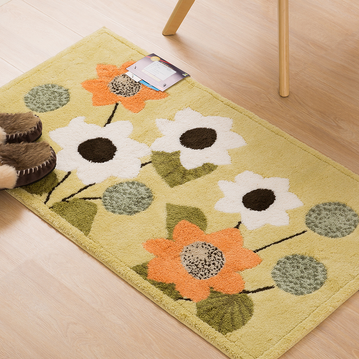 日本进口浴室防滑地垫-OKA速干浴室地垫向日葵款