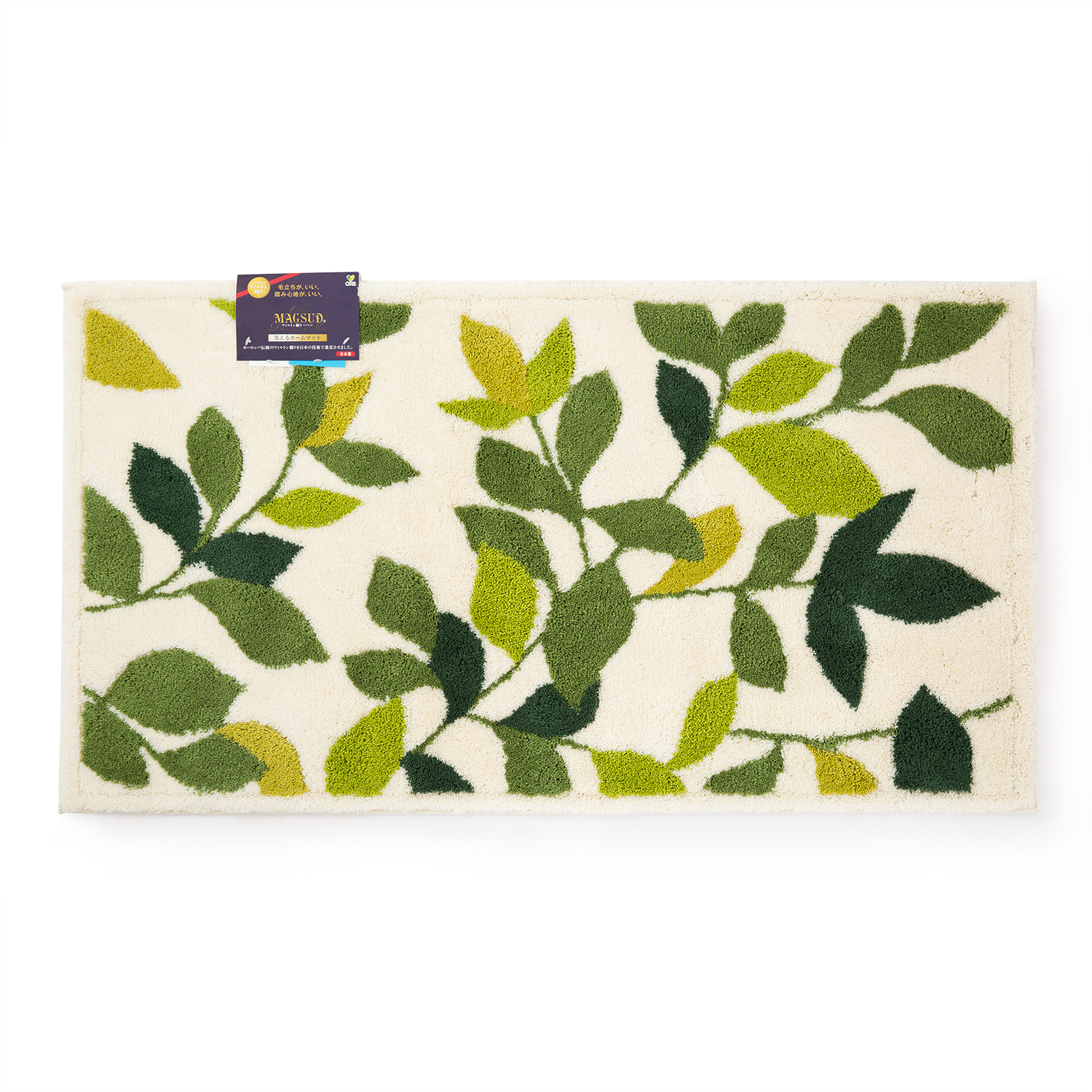 日本进口卫生间防滑地垫-OKA速干浴室地垫绿叶款 - 卫生间防滑地垫