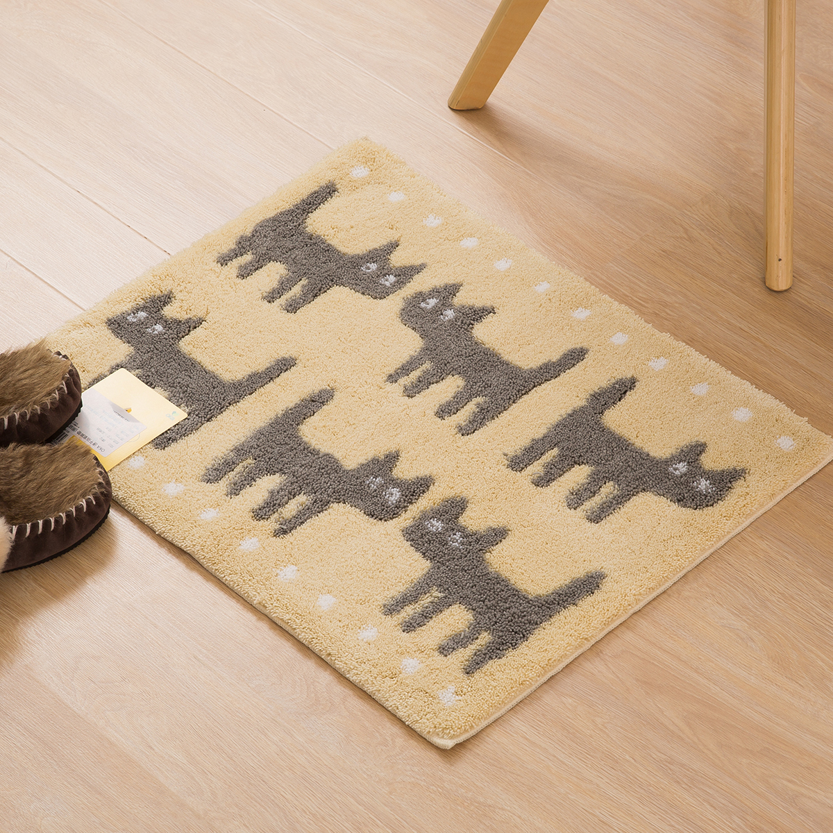 日本进口卫浴防滑垫-OKA速干浴室地垫黑猫款