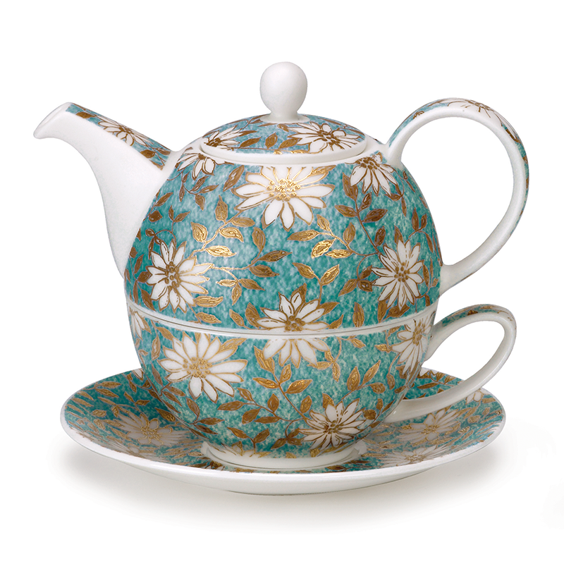 英国进口骨瓷茶壶-丹侬Dunoon骨瓷茶壶套装nuovo 22K黄金饰面 - 骨瓷茶壶