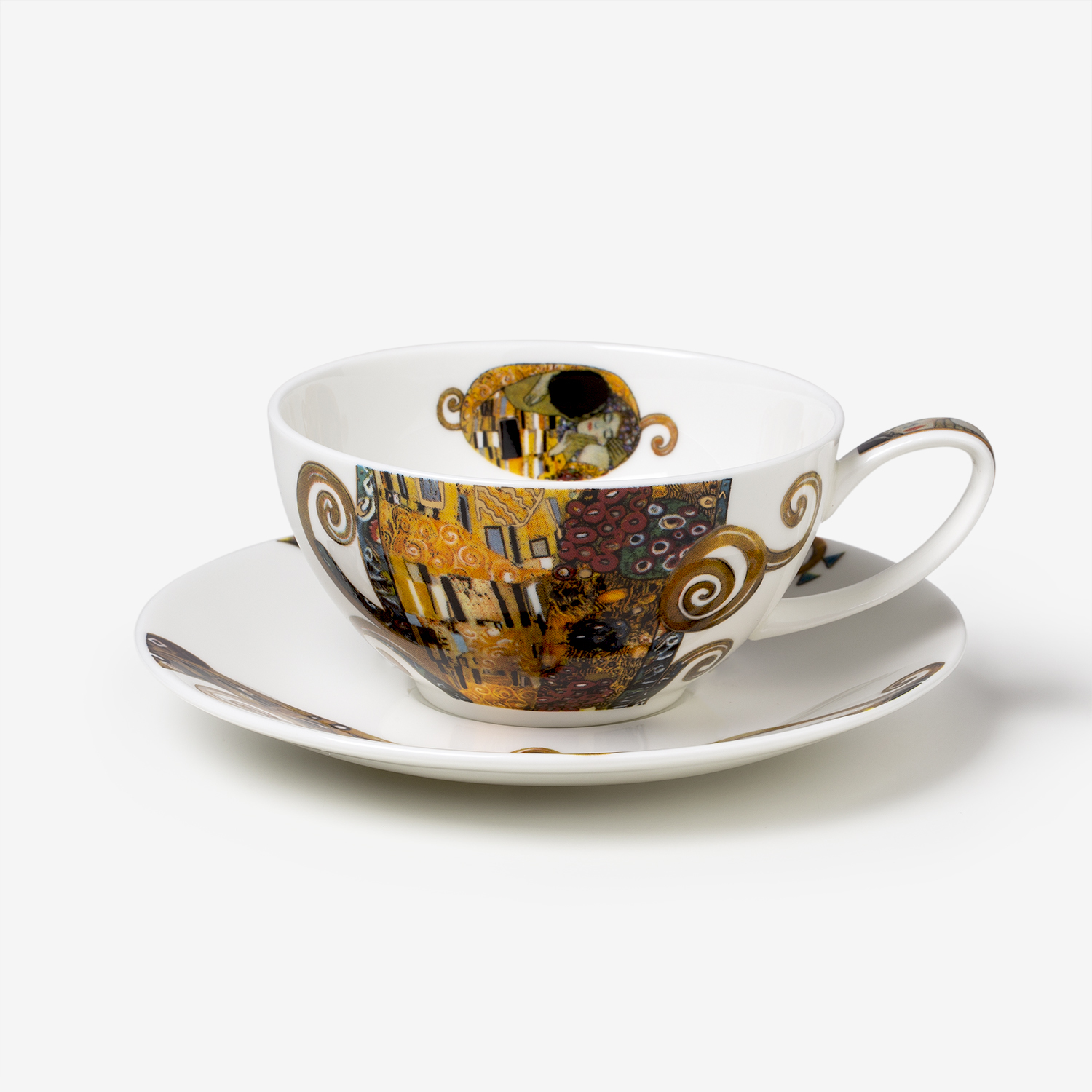 英国DUNOON丹侬骨瓷茶具套装(一杯一碟)“The Kiss”油画系列 英国DUNOON丹侬骨瓷茶具套装(一杯一碟)“The Kiss”油画系列