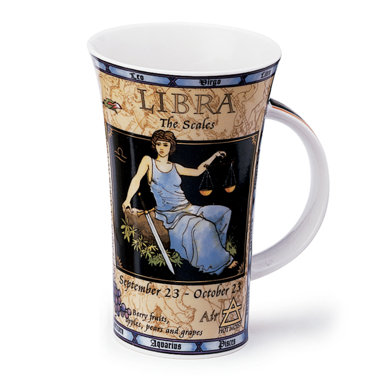 英国进口骨瓷养生杯-丹侬Dunoon骨瓷水杯  峡谷型0.5L天秤座 - 骨瓷养生杯