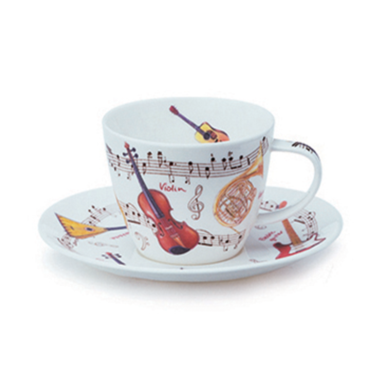 英国进口骨瓷茶具-丹侬Dunoon骨瓷茶具套装(一杯一碟)乐器系列 - 骨瓷茶具
