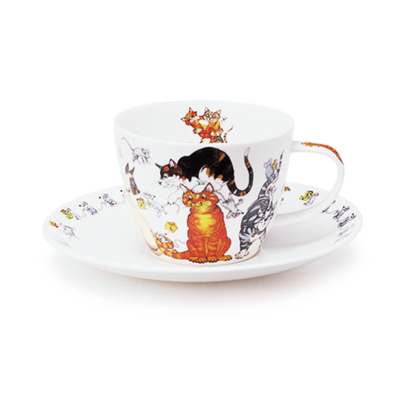 英国进口茶具骨瓷-丹侬Dunoon骨瓷茶具套装(一杯一碟)pussy galore系列 - 茶具骨瓷