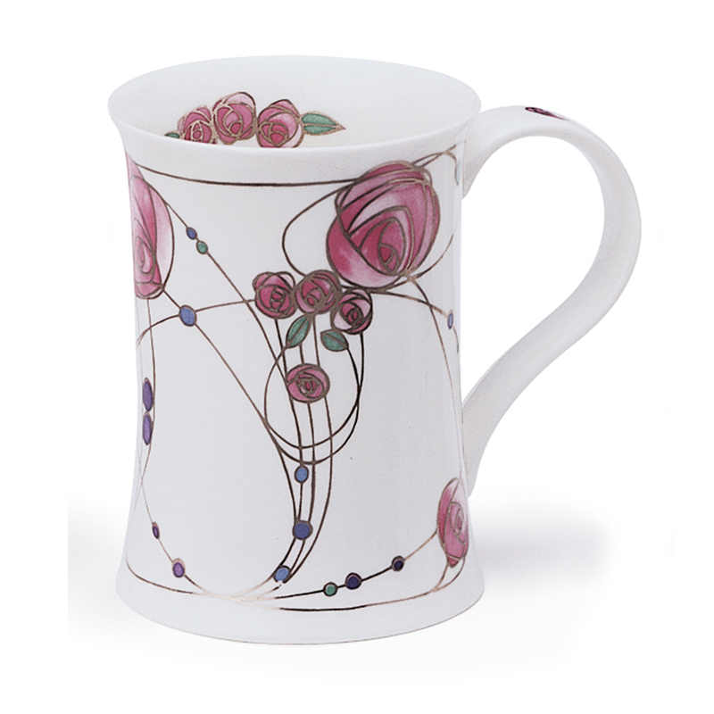 英国进口骨瓷变色杯-丹侬Dunoon骨瓷Cotswold型玫瑰 纯银饰面 - 骨瓷变色杯