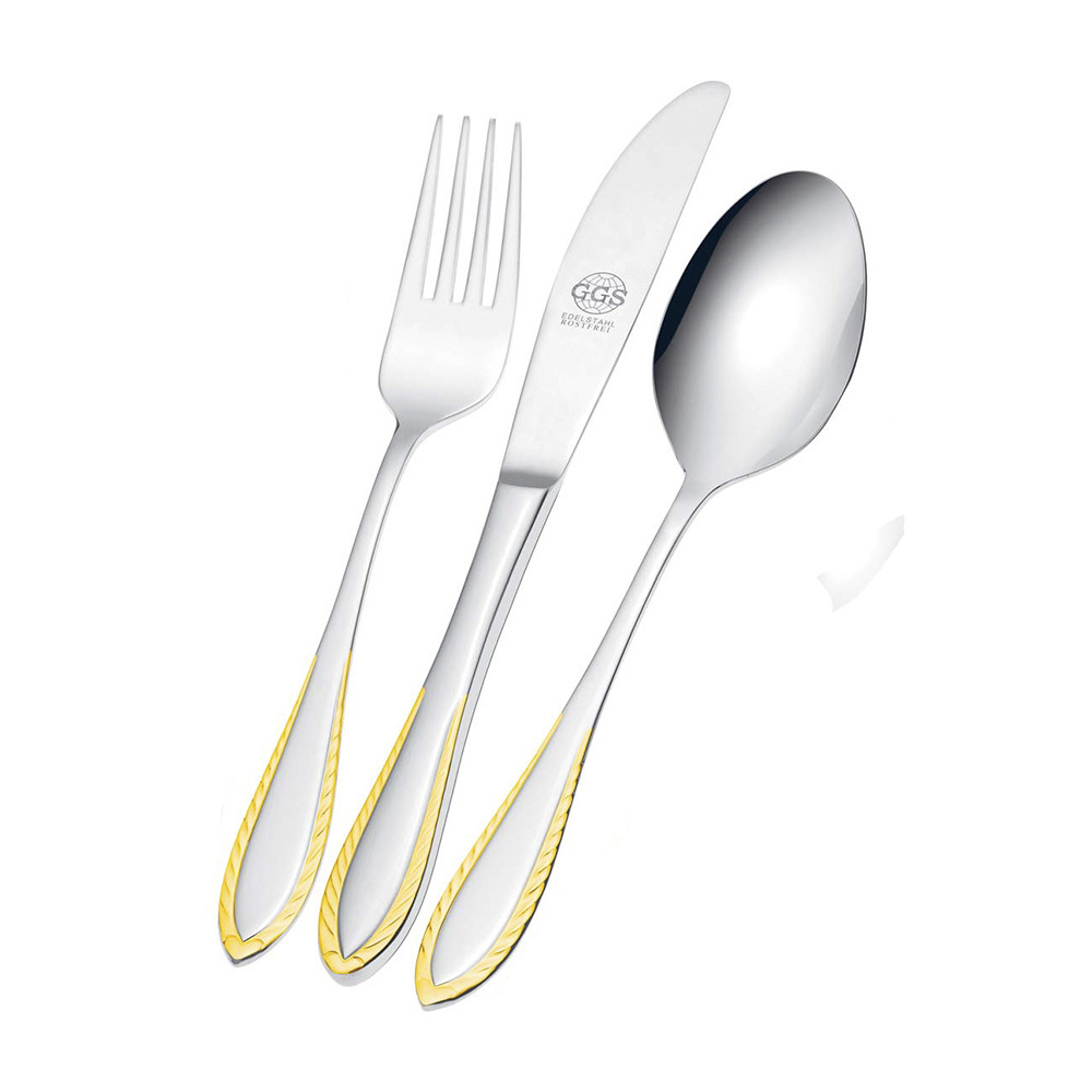 德国进口不锈钢套餐具-进口不锈钢套餐具-GGS不锈钢餐具套装Isabel高品质不锈钢精致镀金边缘 德国进口不锈钢套餐具-进口不锈钢套餐具-GGS不锈钢餐具套装Isabel高品质不锈钢精致镀金边缘