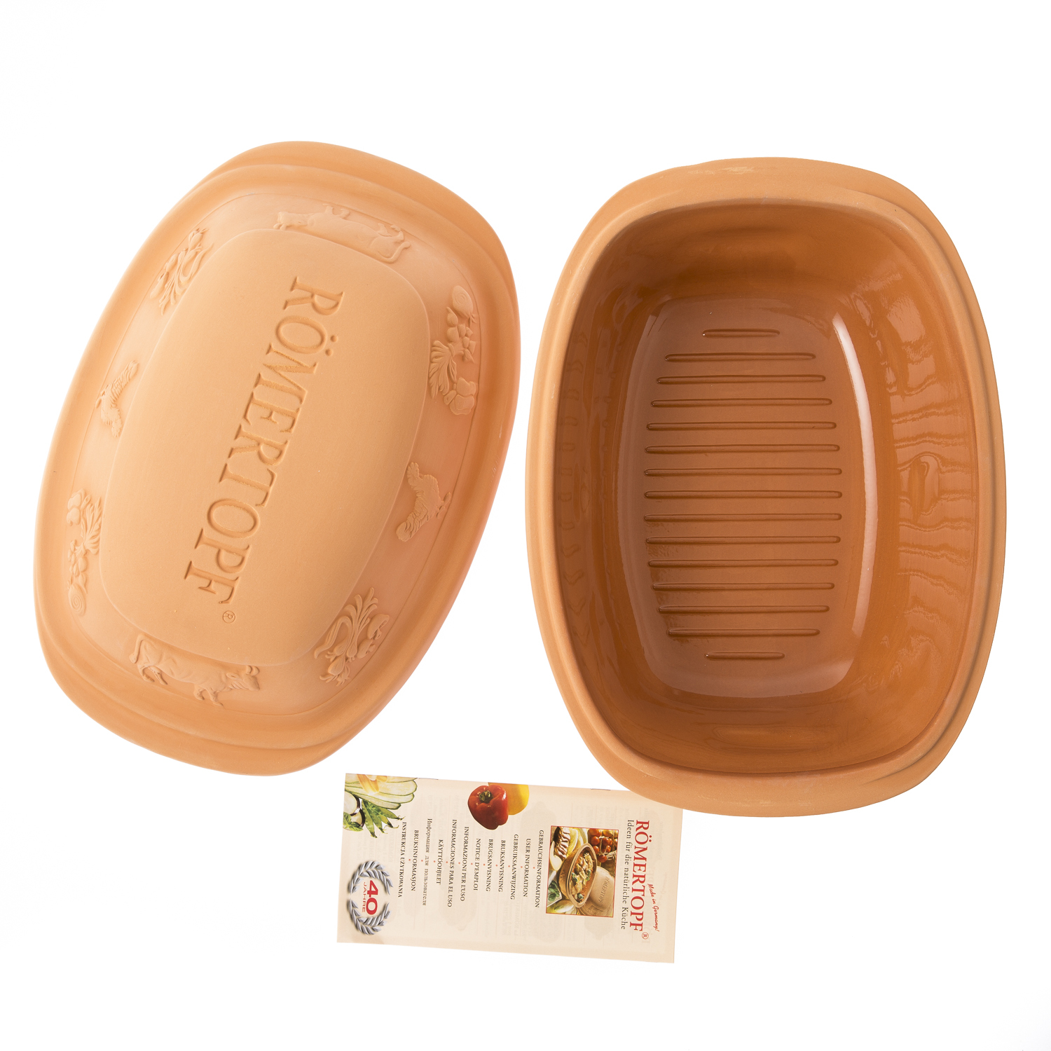 德国进口多功能电烤锅-Römertopf陶制烤锅烤锅(乡村风情造型)