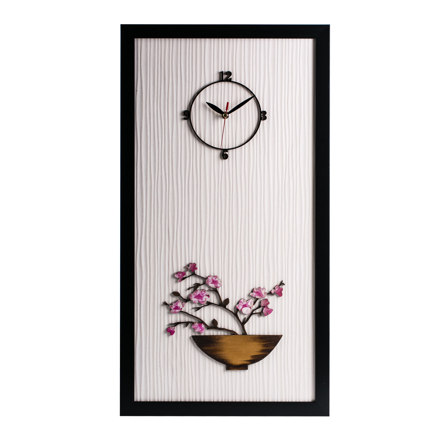 韩国进口中式挂钟-Dawon Deco手绘3D梅花盘相框挂钟