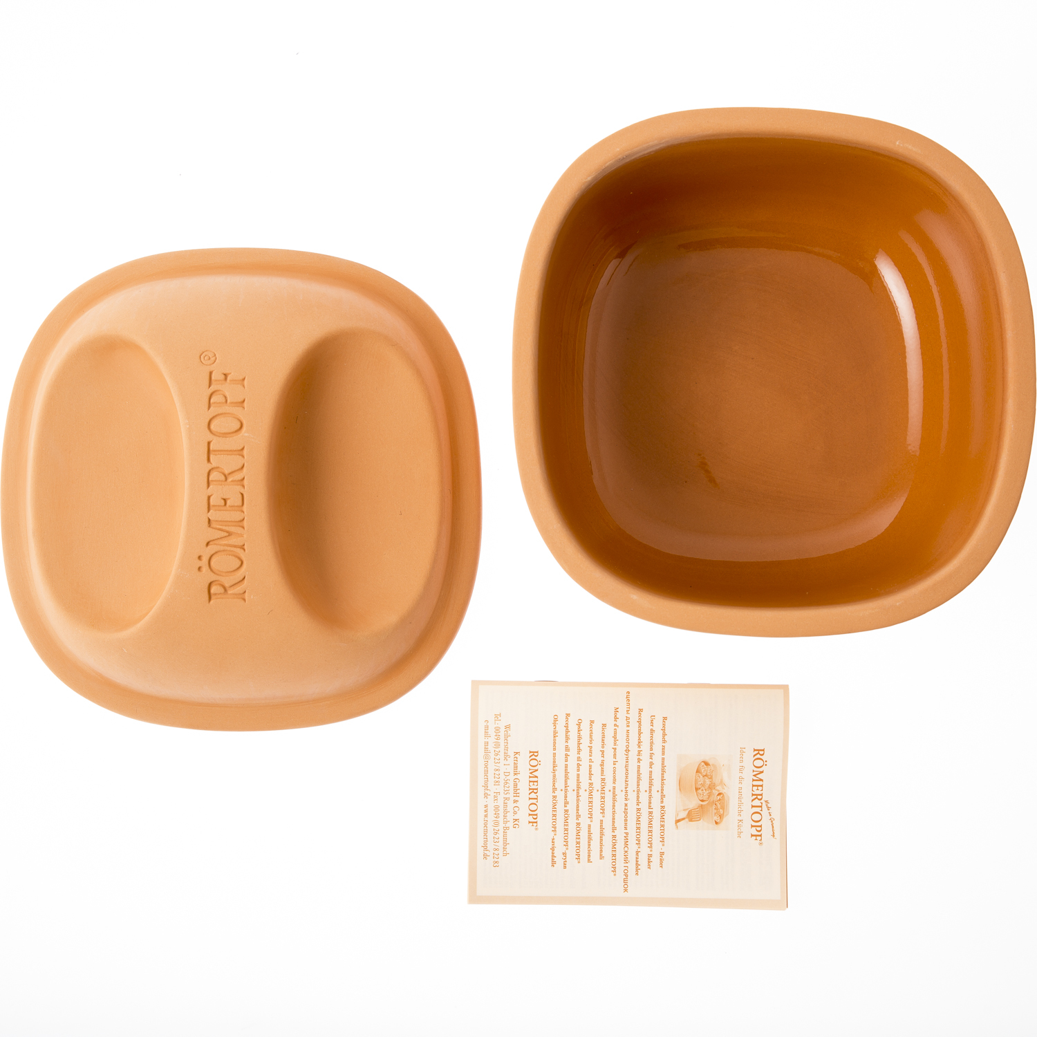 德国进口多功能煎烤锅-Römertopf陶制多功能烤锅(方形)