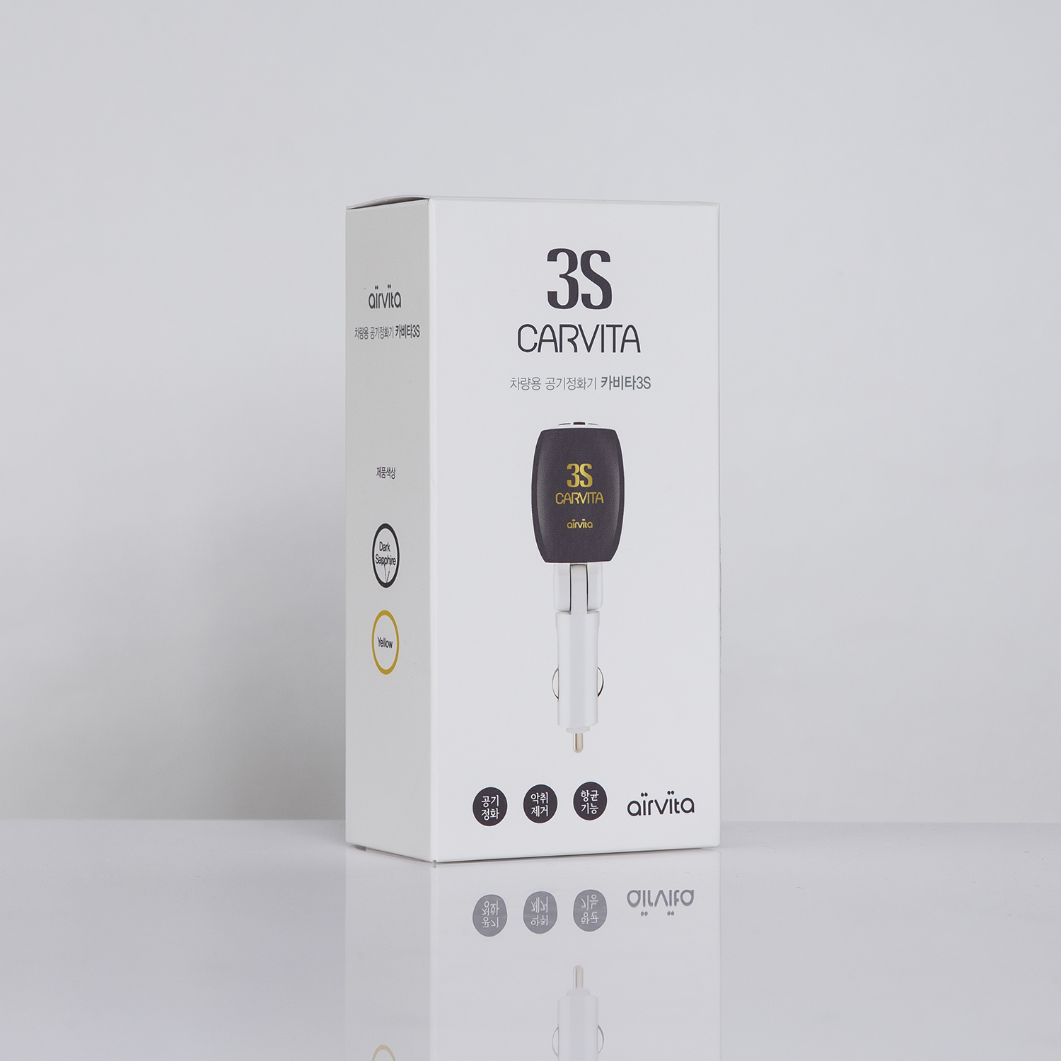 韩国进口车载空气净化器-CARVITA 3S车用负离子空气净化器黑色1个装