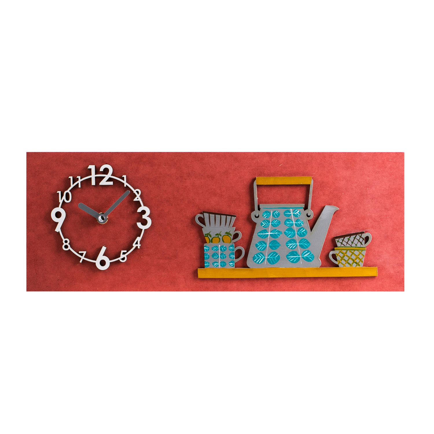 韩国进口个性创意挂钟-Dawon Deco手绘3D下午茶茶具挂钟 韩国进口个性创意挂钟-Dawon Deco手绘3D下午茶茶具挂钟