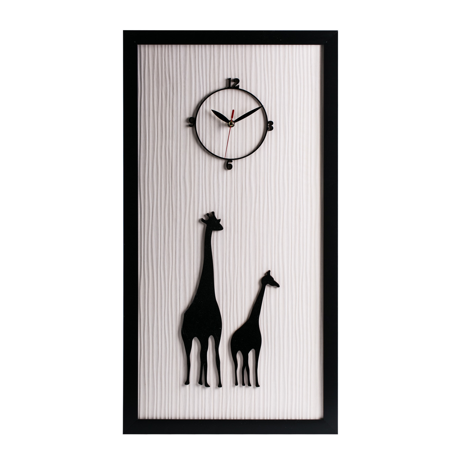 韩国进口装饰挂钟-Dawon Deco手绘3D小长颈鹿与妈妈相框挂钟 韩国进口装饰挂钟-Dawon Deco手绘3D小长颈鹿与妈妈相框挂钟