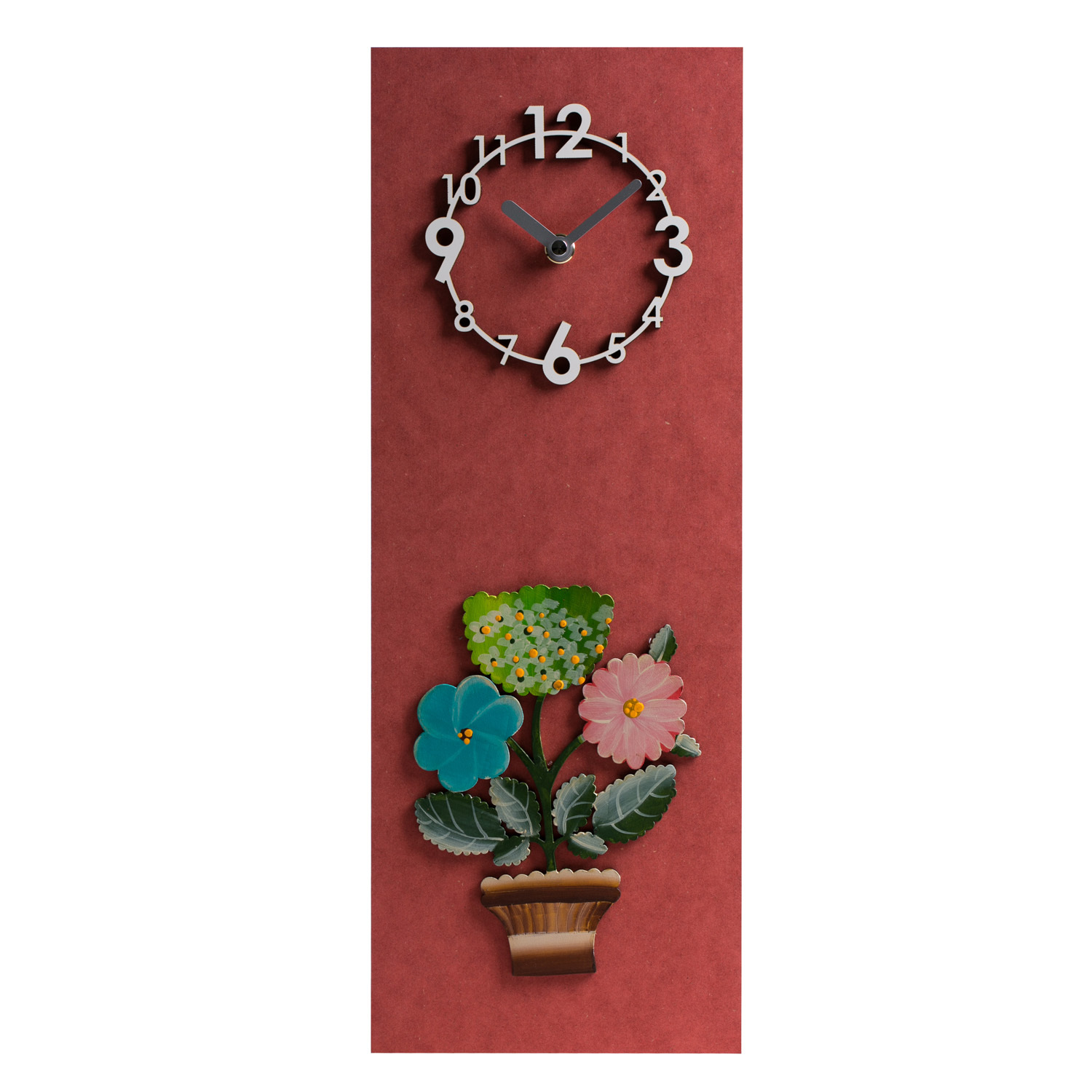 韩国进口大型挂钟-Dawon Deco手绘3D三只花花盆挂钟 韩国进口大型挂钟-Dawon Deco手绘3D三只花花盆挂钟
