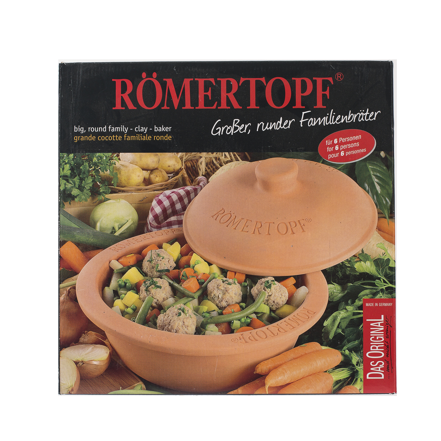 德国进口电陶烤锅-Römertopf陶制烤锅(圆形)