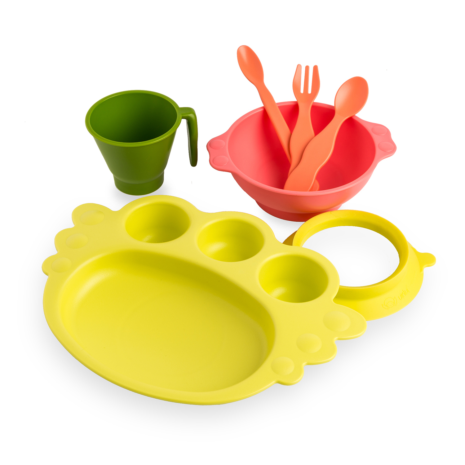 韩国原产Uinlui甘蔗儿童餐具吸垫式宝宝餐具套装7件套 韩国原产Uinlui甘蔗儿童餐具吸垫式宝宝餐具套装7件套