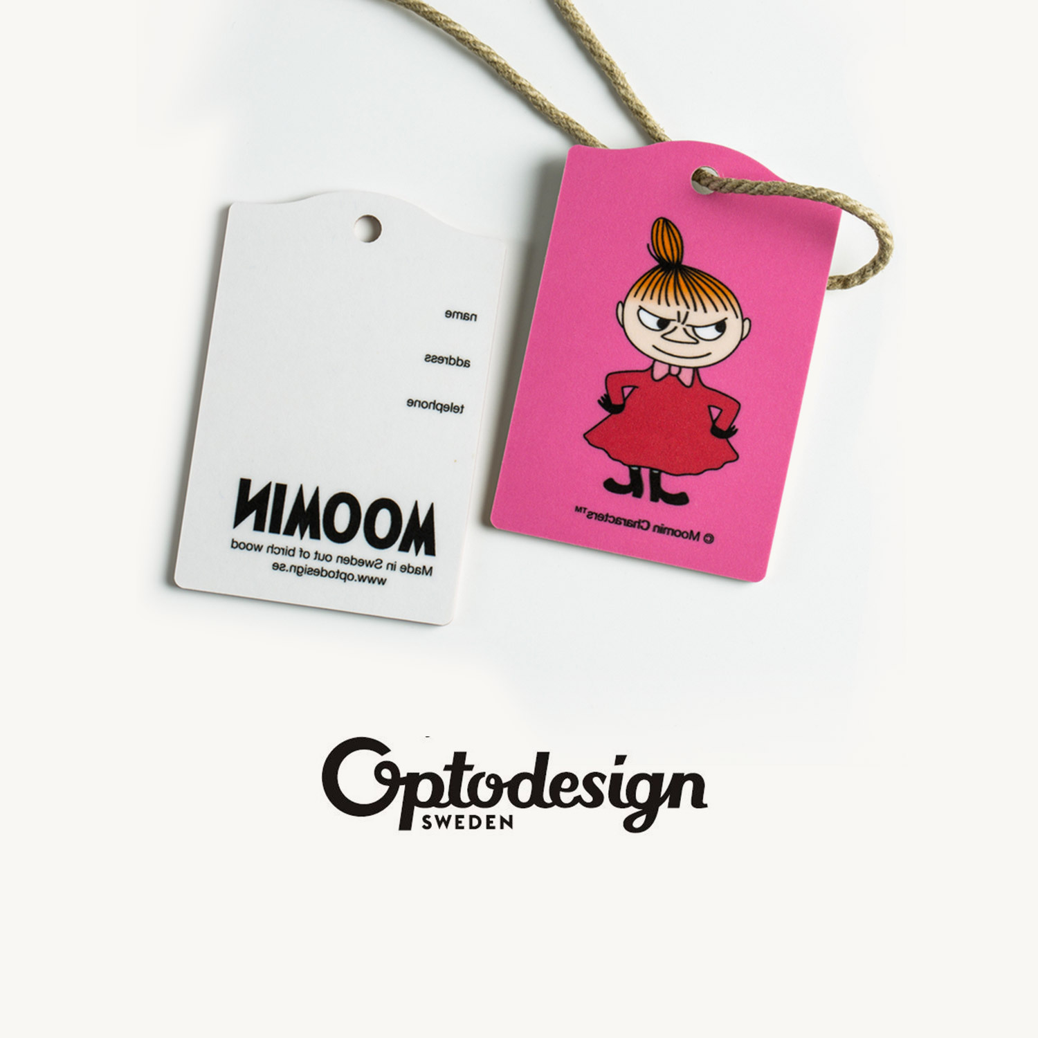 瑞典原产Optodesign 姆明系列桦木行李牌旅行箱挂牌2只装小美 瑞典原产Optodesign 姆明系列桦木行李牌旅行箱挂牌2只装小美
