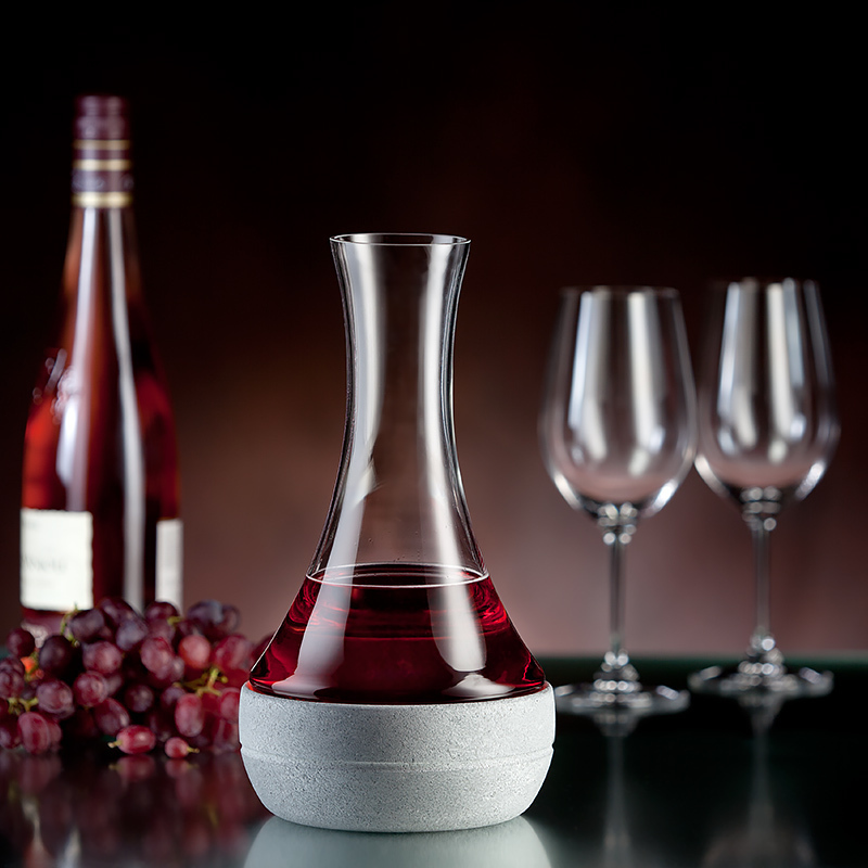 芬兰原产HUKKA滑石冰镇皿 滑石红酒冰镇皿含酒瓶