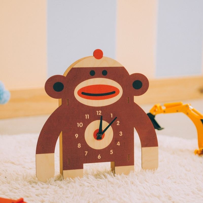 美国原产MODERN MOOSE 大嘴猴卡通木质挂钟 美国原产MODERN MOOSE 大嘴猴卡通木质挂钟