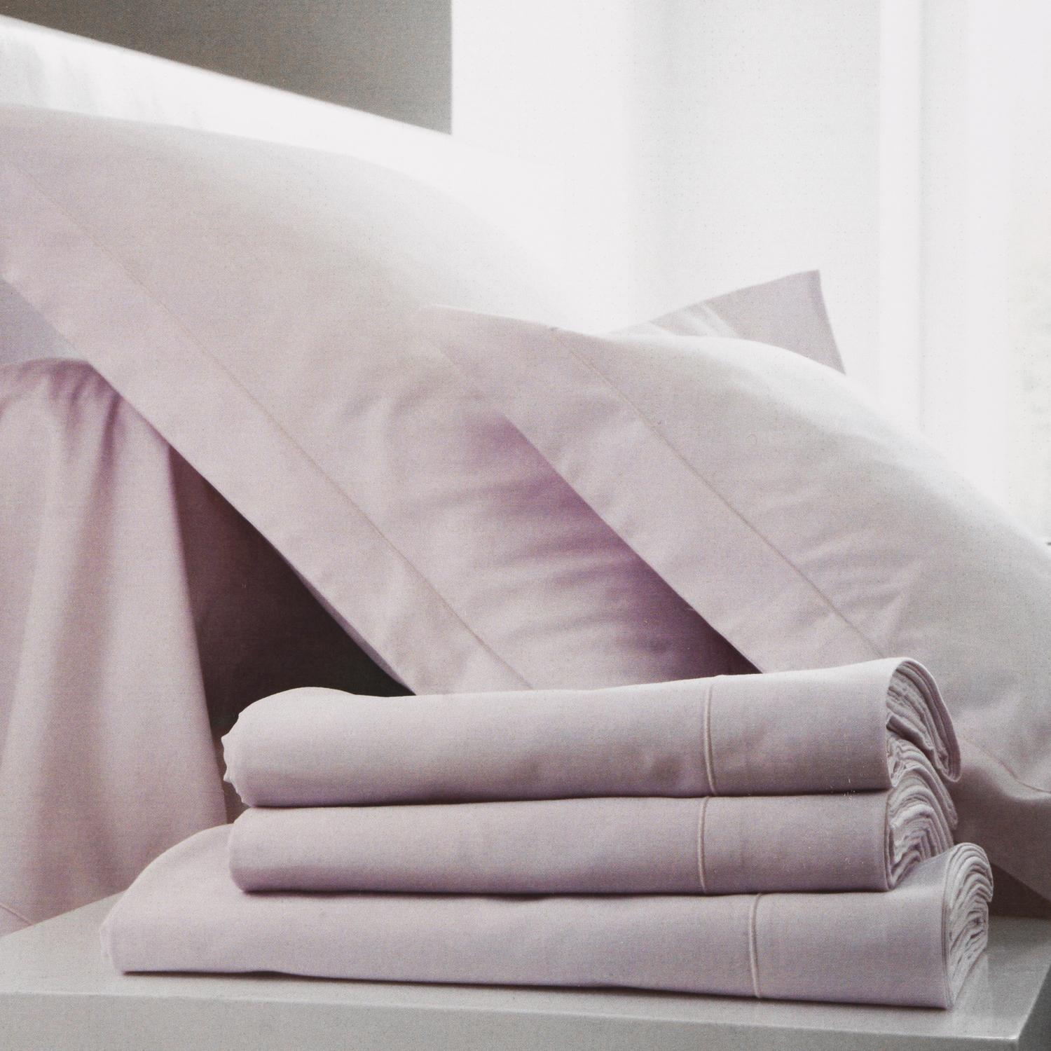 法国进口粉色床单-BlancdesVosges缎纹棉缝纫粉色床单 - 粉色床单