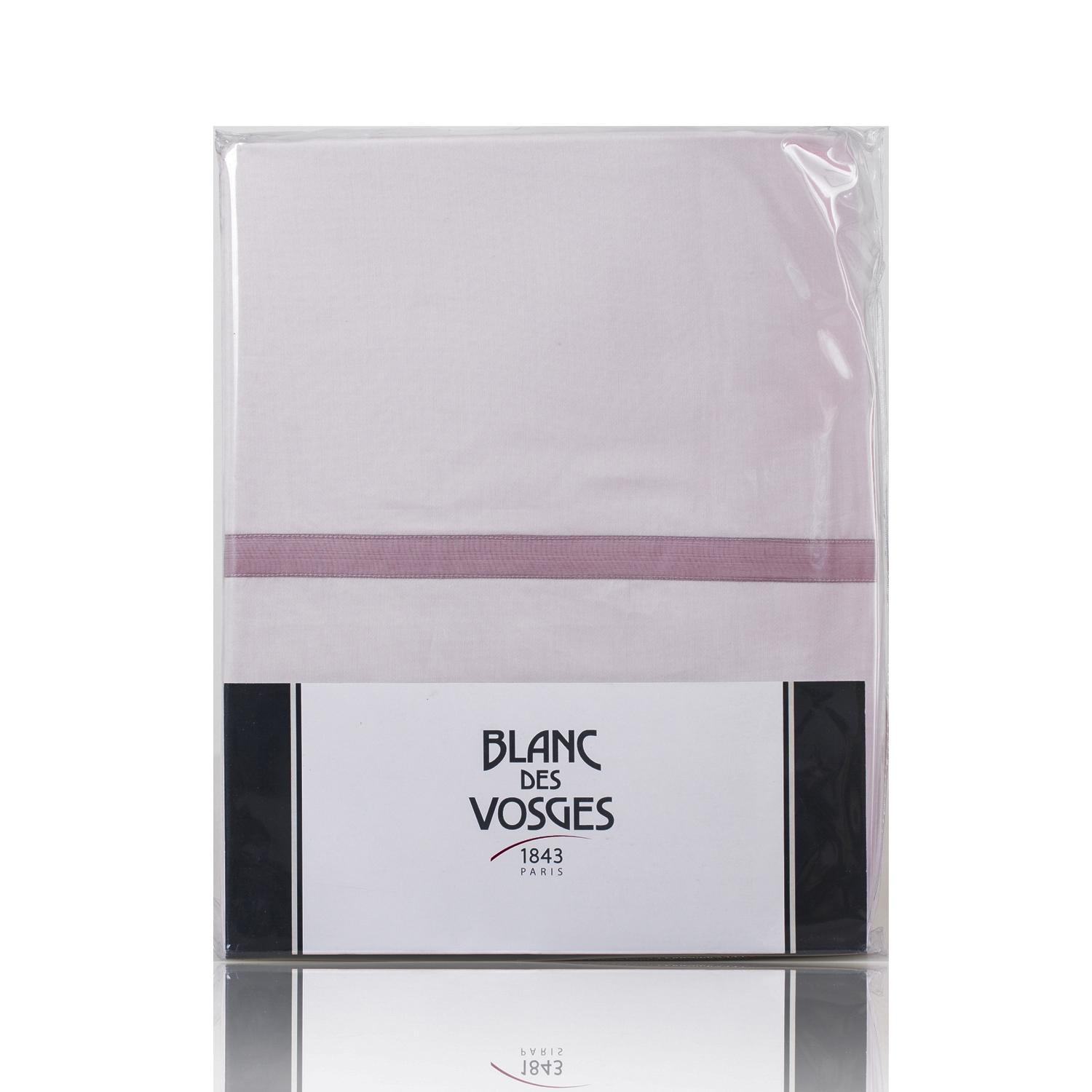 法国进口粉色被套-BlancdesVosges缎纹棉缝纫粉色被套