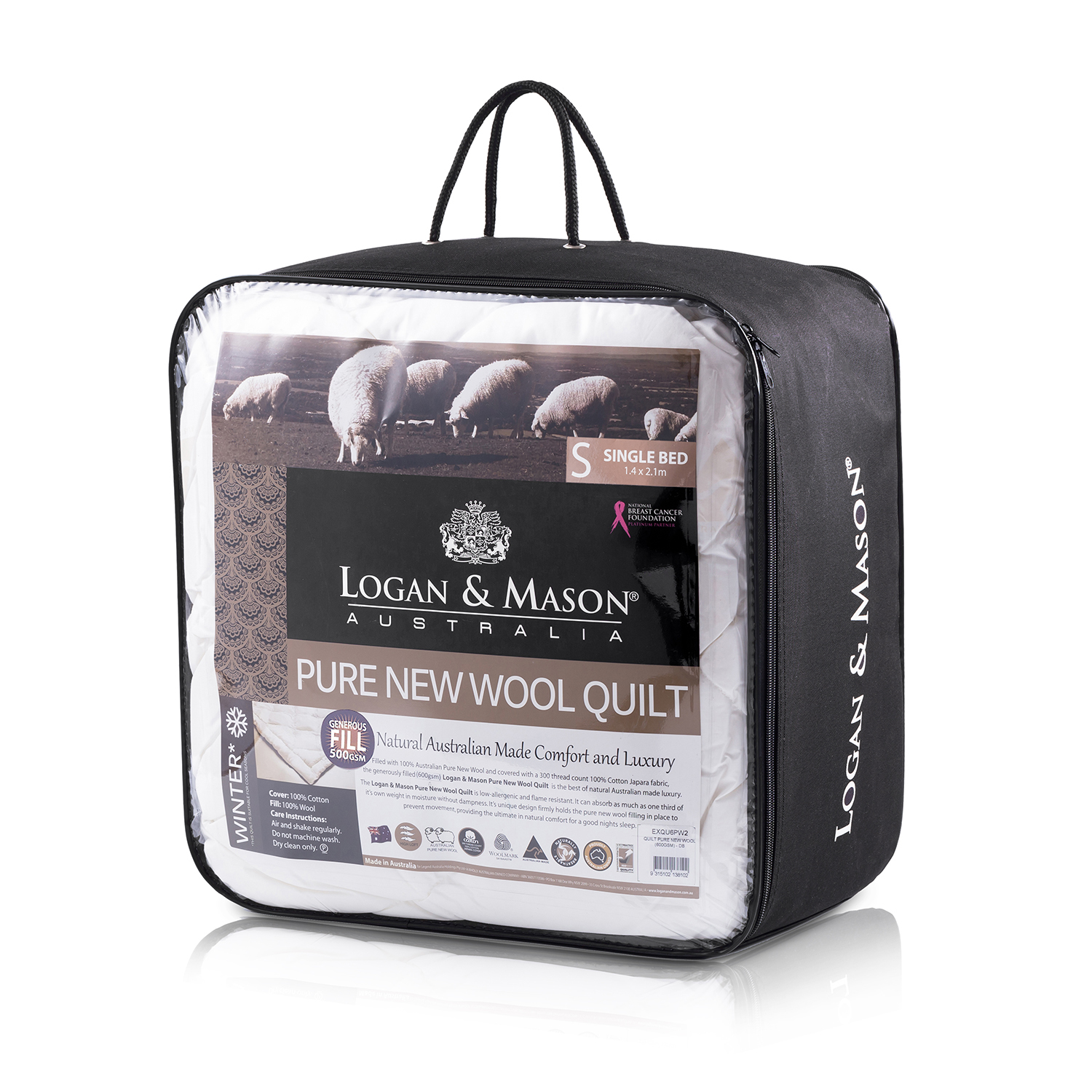 澳大利亚进口正品羊毛被-澳洲Logan & Mason 100%羊毛冬被500gsm