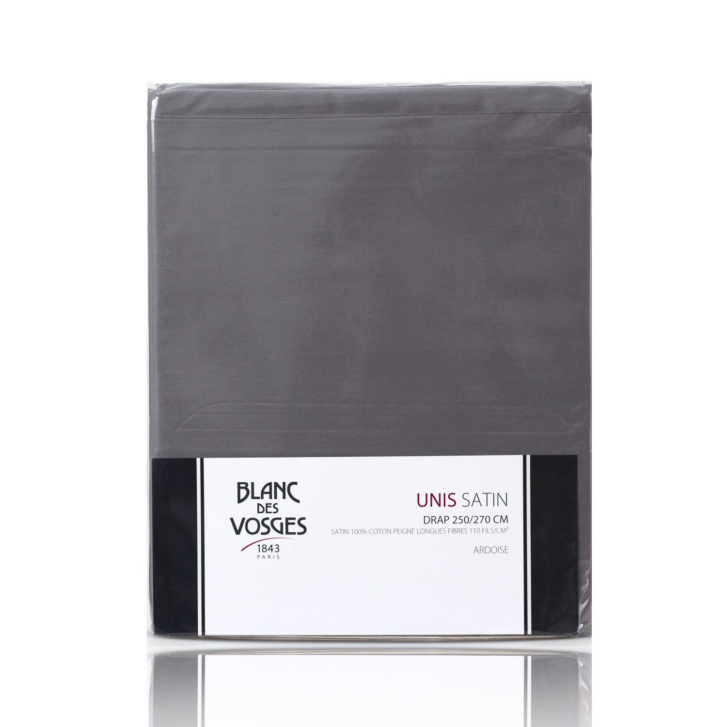 法国进口灰色床单-进口灰色床单-Blanc des Vosges贡缎提花灰色宫殿床单