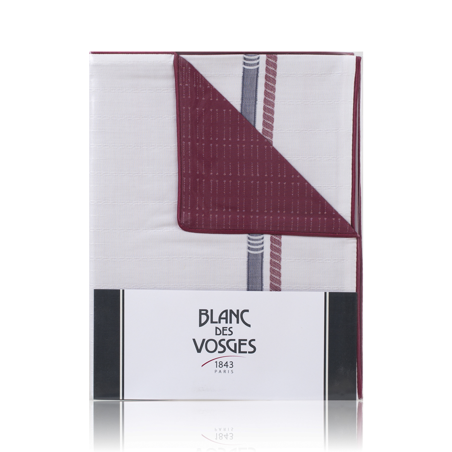 法国进口记忆枕枕套-BlancdesVosges贡缎提花帆船镜石榴枕套