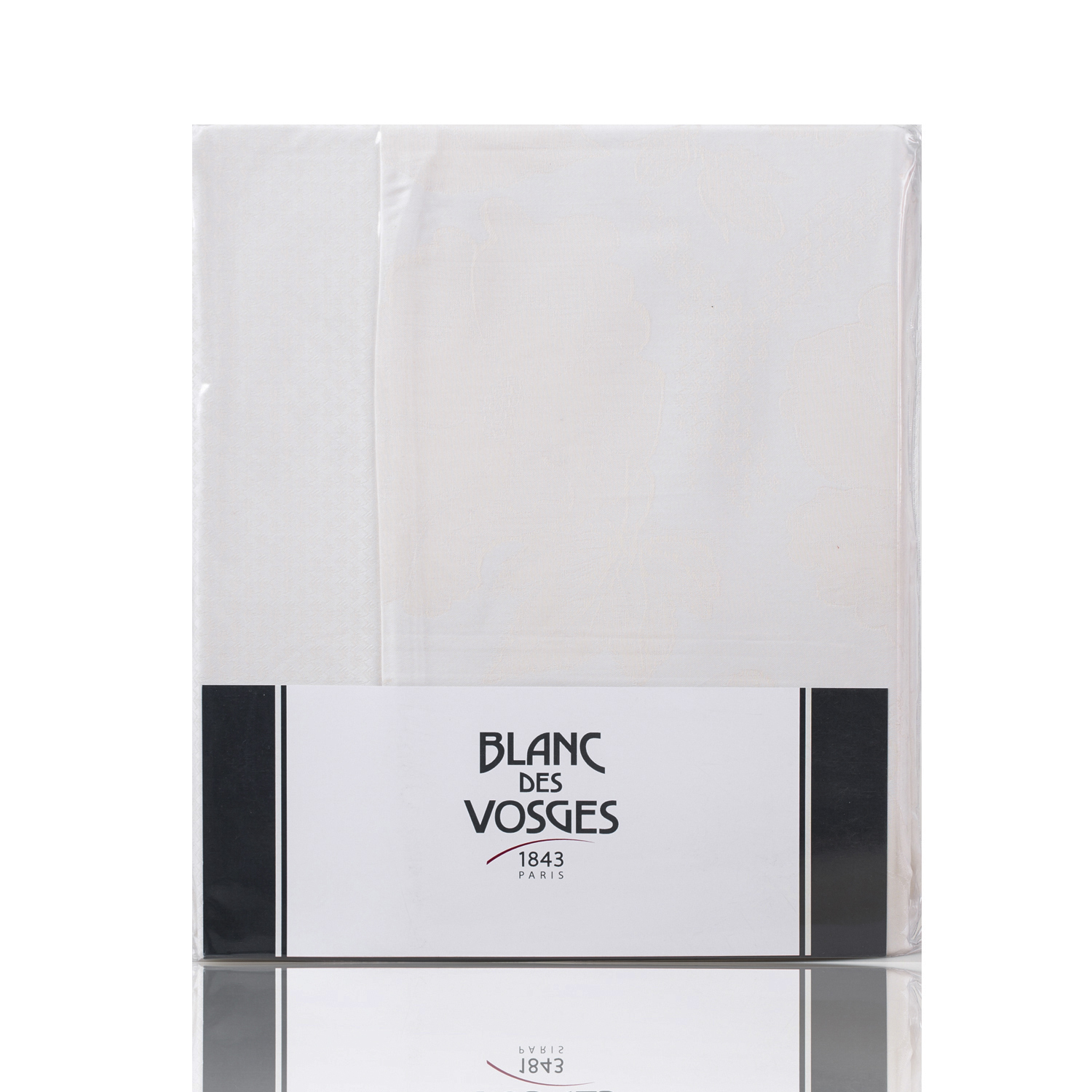 法国进口被子被套-BlancdesVosges贡缎提花木犀草白玉被套