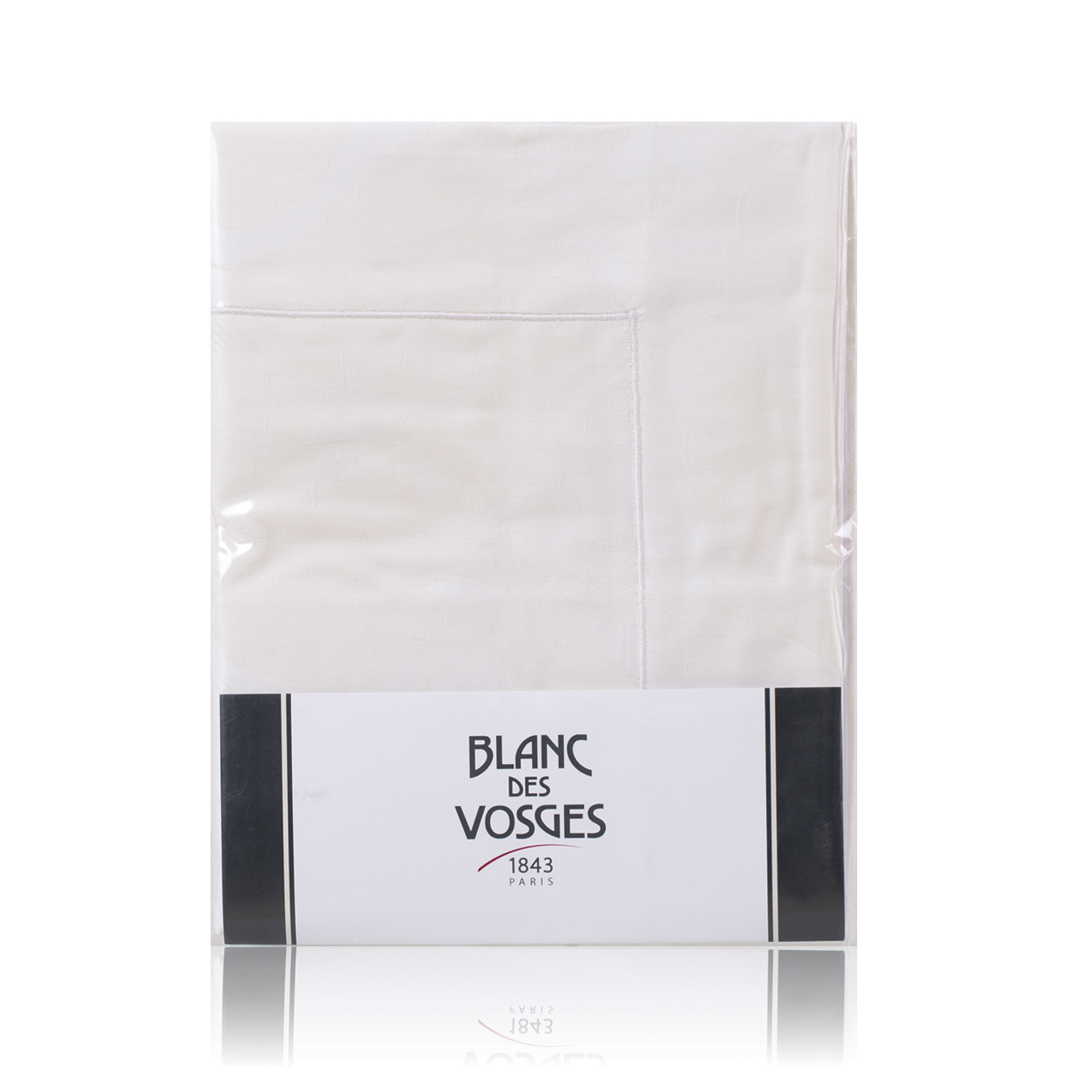 法国进口纯色枕套-BlancdesVosges贡缎提花木犀草白玉枕套