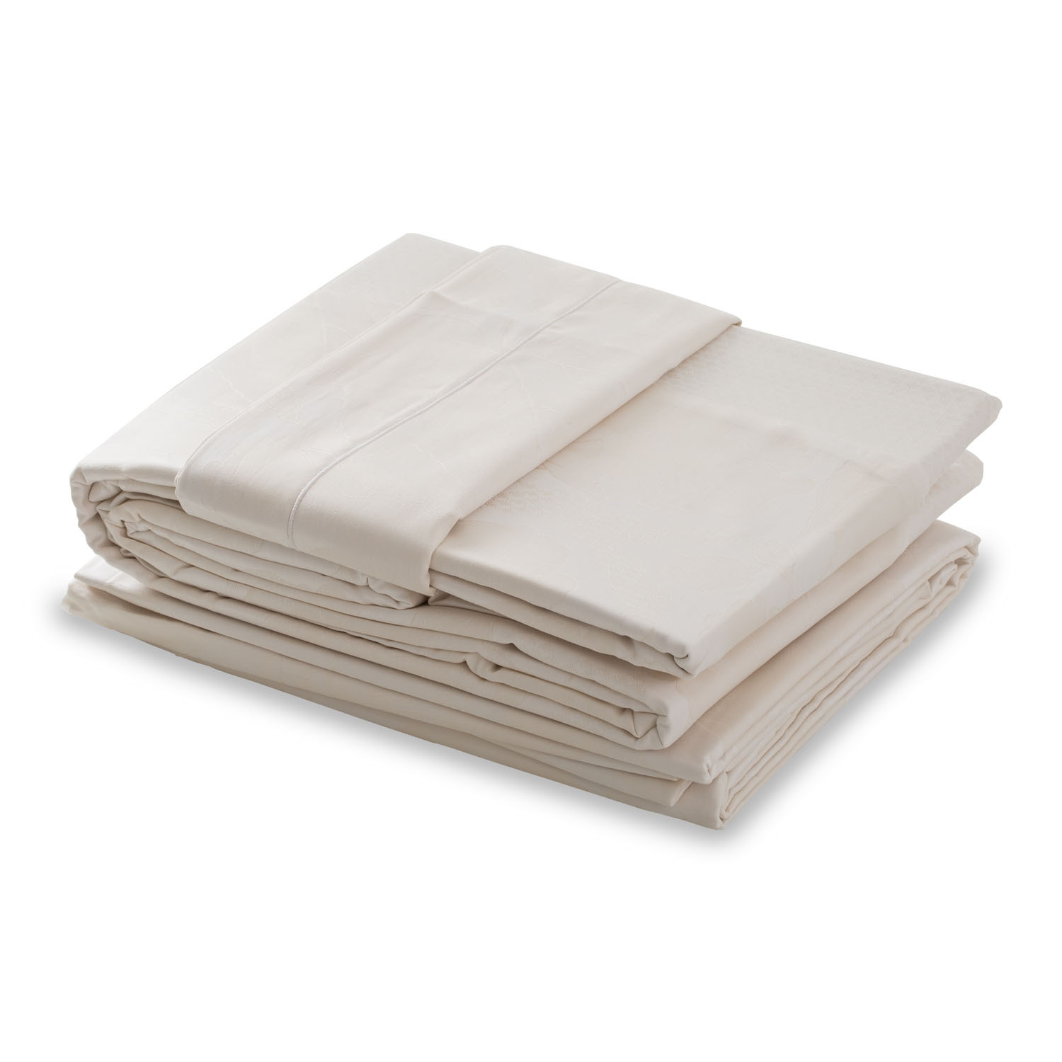 法国进口纯色枕套-BlancdesVosges贡缎提花木犀草白玉枕套