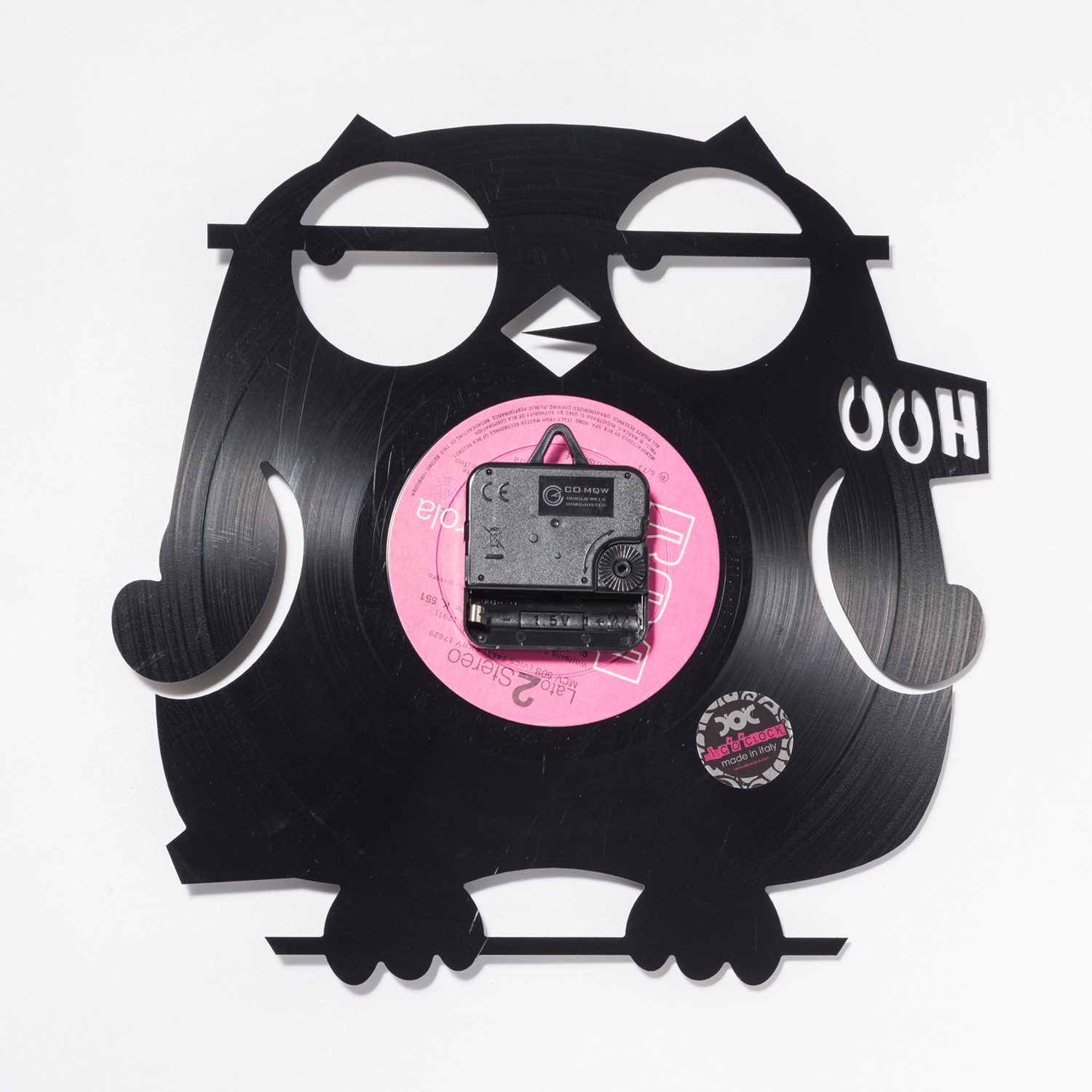 意大利进口家庭挂钟-DISCOCLOCK胖胖猫头鹰碟盘挂钟