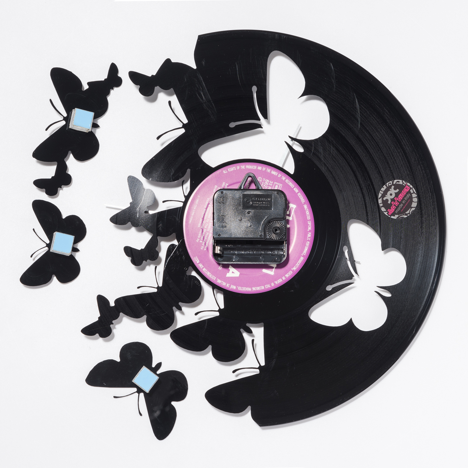 意大利进口名牌挂钟-DISCOCLOCK蝴蝶之谜碟盘挂钟