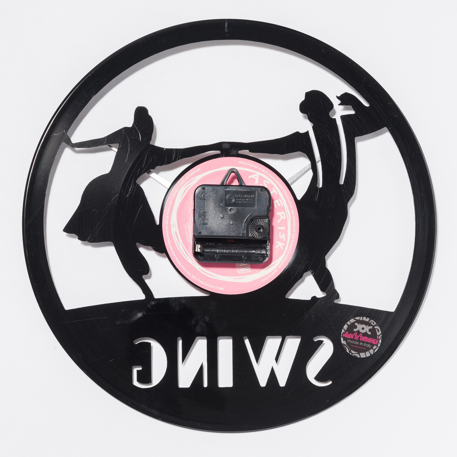 意大利进口欧式复古挂钟-DISCOCLOCK爱之舞动碟盘挂钟