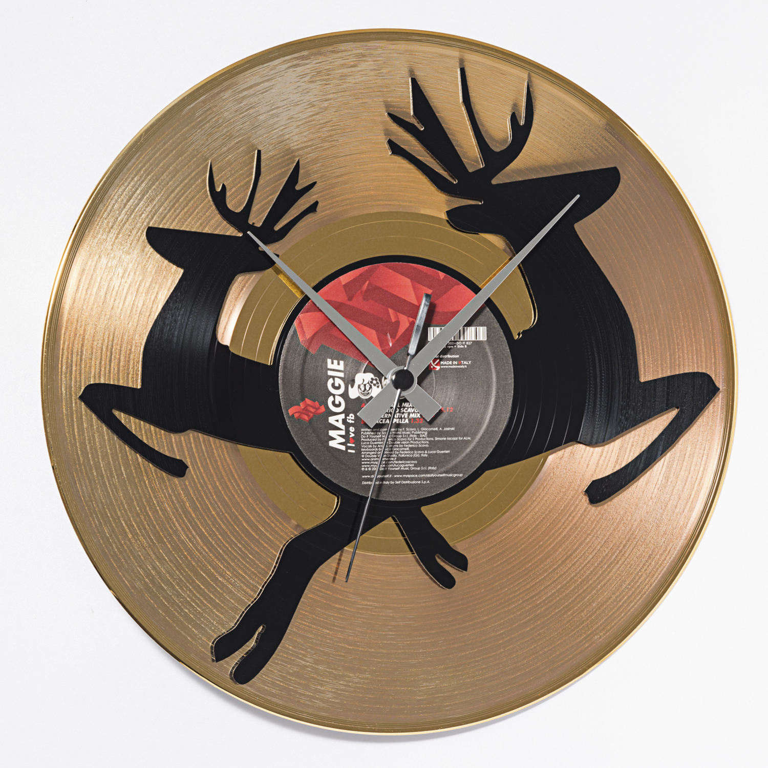 意大利进口客厅时尚挂钟-DISCOCLOCK鸳鸯灵鹿碟盘挂钟(黑色) 意大利进口客厅时尚挂钟-DISCOCLOCK鸳鸯灵鹿碟盘挂钟(黑色)