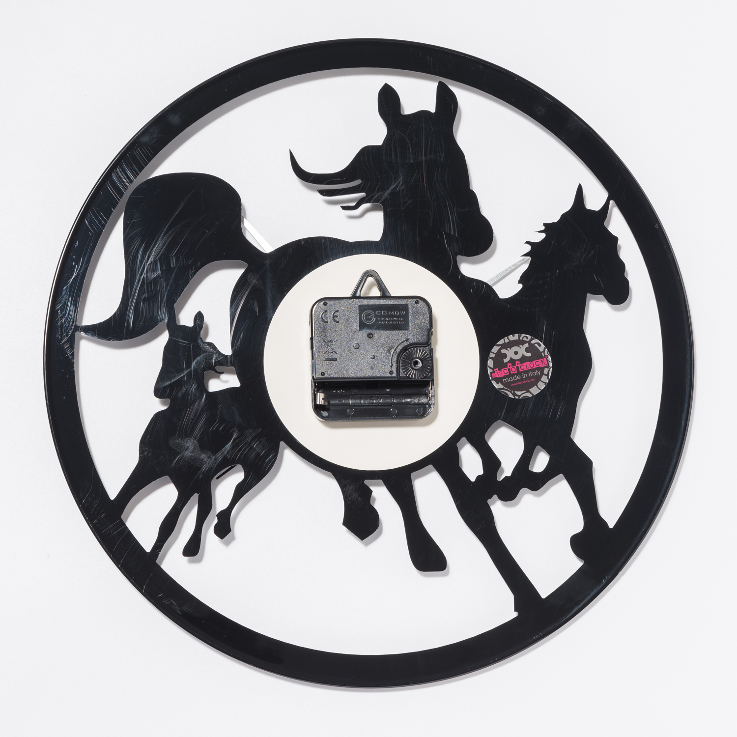意大利进口房间挂钟-DISCOCLOCK野马奔腾碟盘挂钟