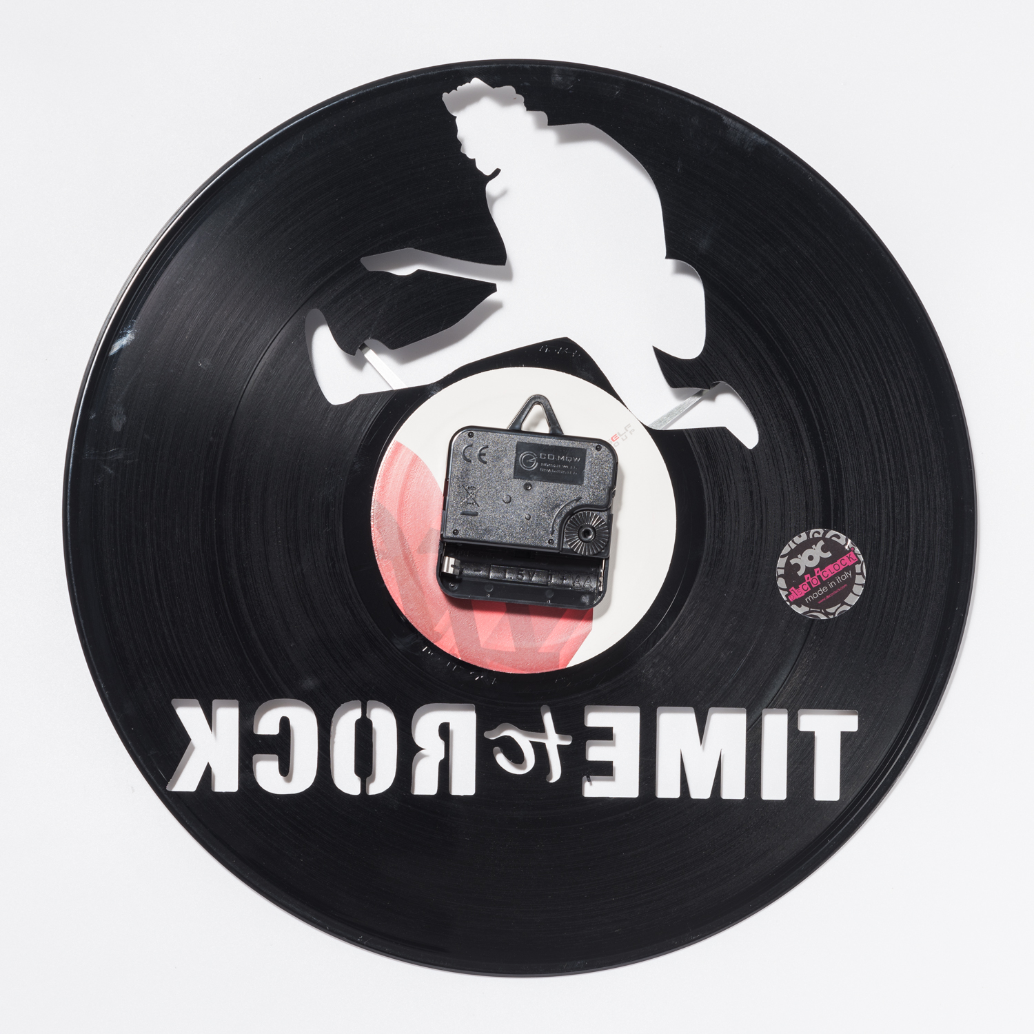 意大利进口电视墙挂钟-DISCOCLOCK摇滚时间碟盘挂钟