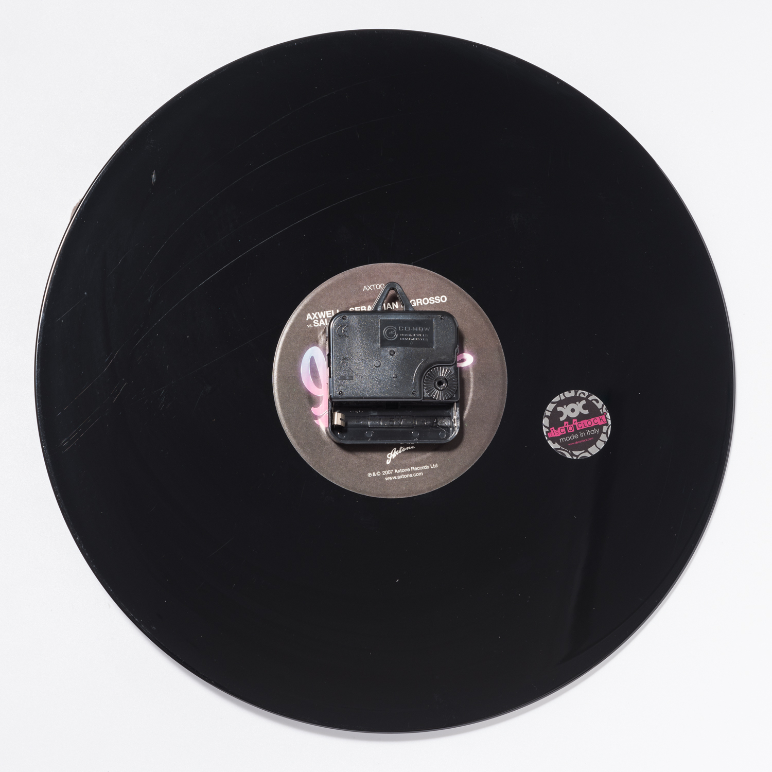 意大利进口工艺挂钟-DISCOCLOCK鸳鸯灵鹿碟盘挂钟（蓝色）