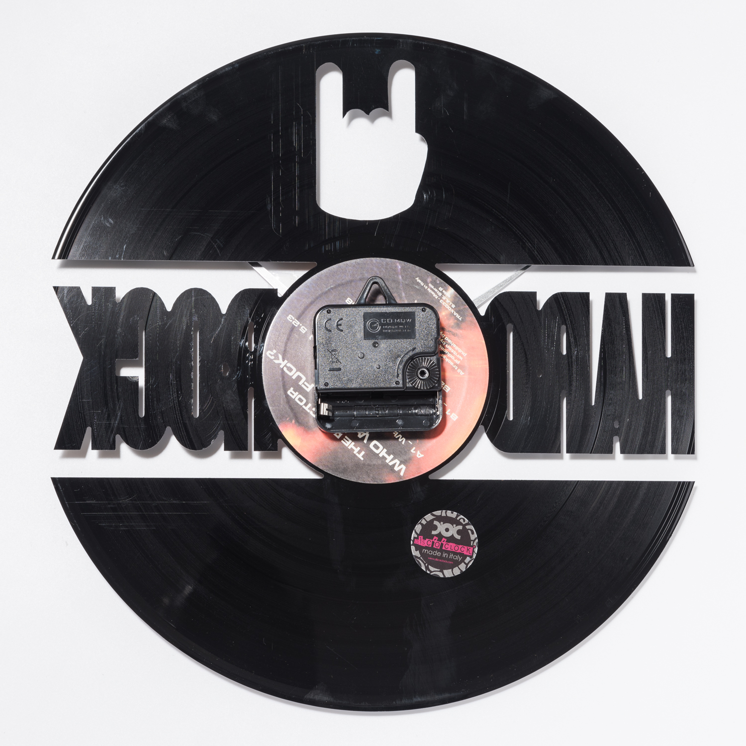 意大利进口客厅钟表挂钟-DISCOCLOCK硬核摇滚碟盘挂钟