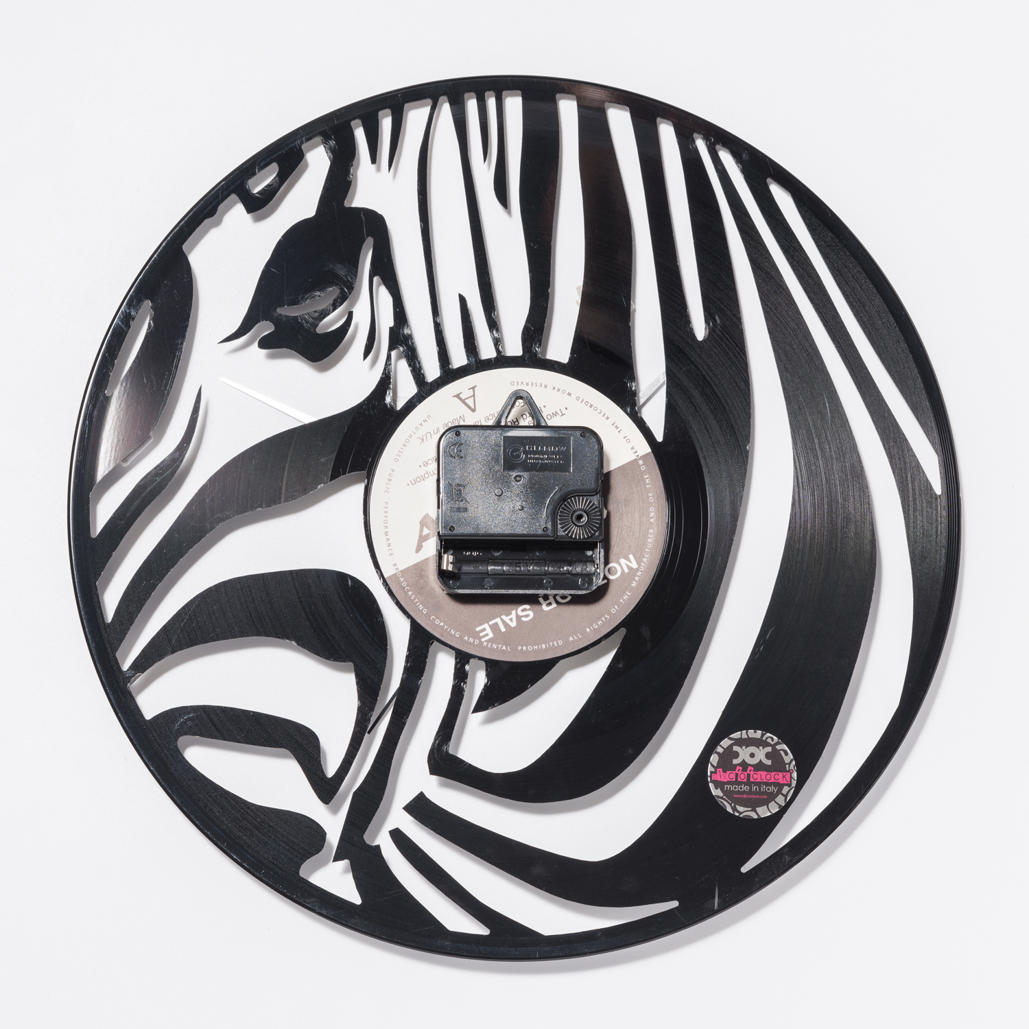 意大利进口双面挂钟-DISCOCLOCK经典斑马碟盘挂钟